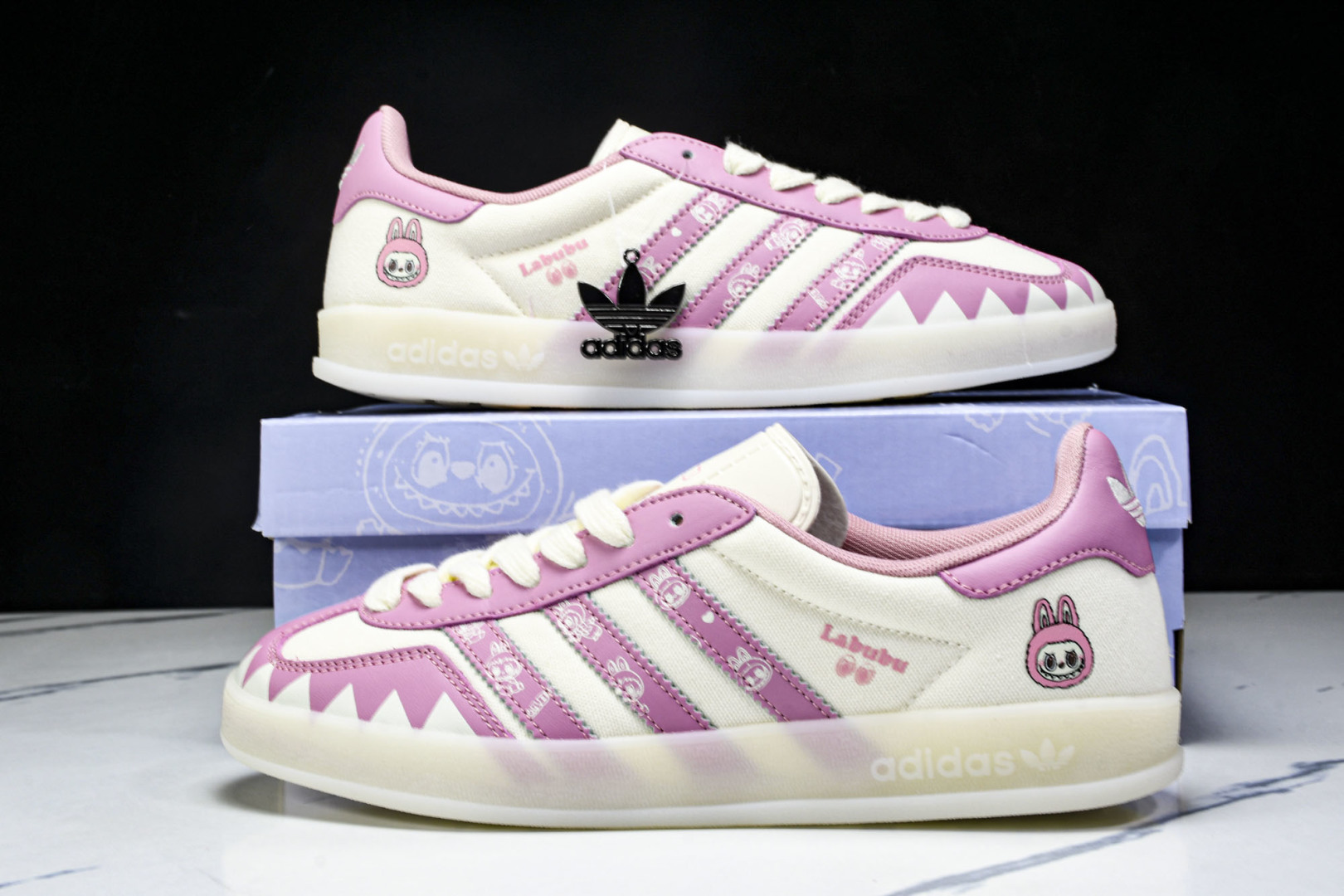  AD originals Samba OG 粉白拉布布 桑巴舞系列复古经典轻便板鞋 DM1234 01
