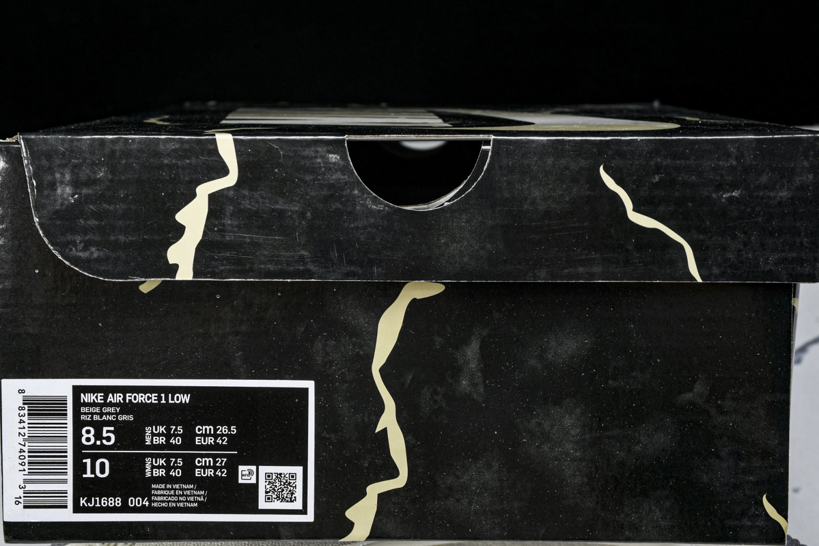    nk Air Force 1'07 Low OFF-WHITE联名 米灰英文反光 空军一号低帮休闲