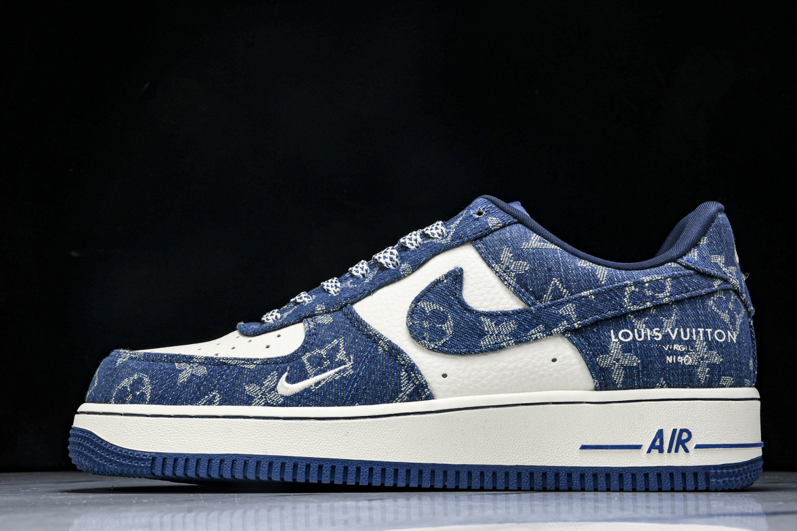   nk Air Force 1'07 Low LV联名 蓝色牛仔 空军一号低帮休闲板鞋 ZD1988-