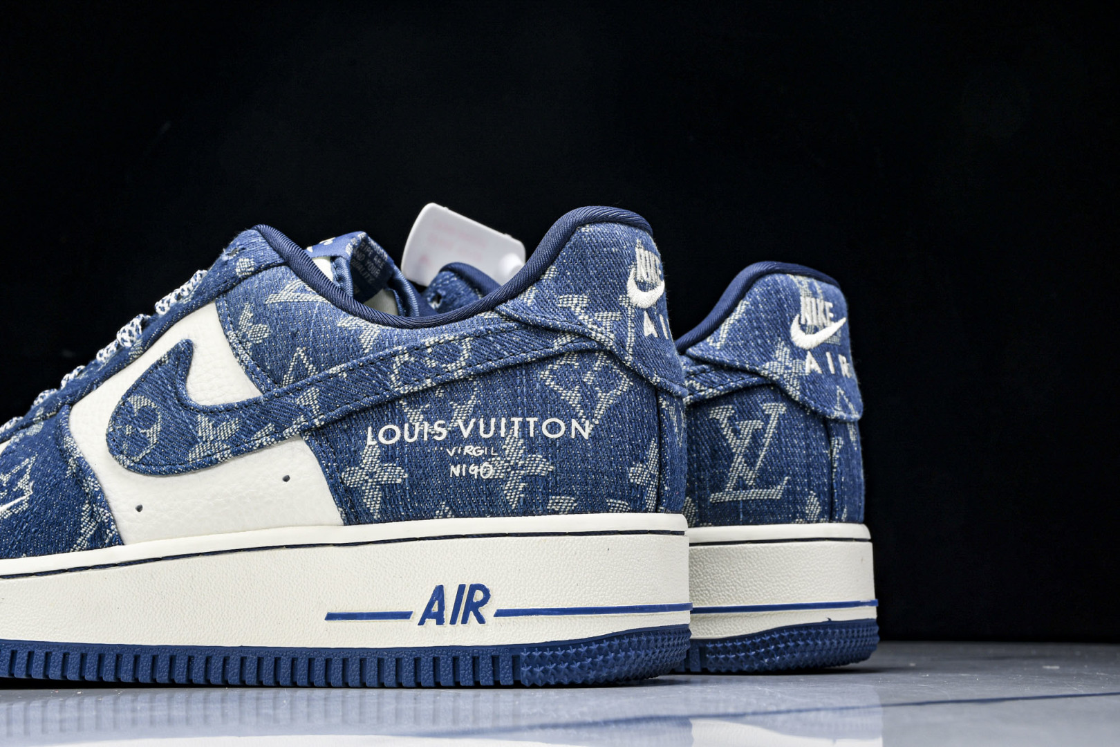   nk Air Force 1'07 Low LV联名 蓝色牛仔 空军一号低帮休闲板鞋 ZD1988-