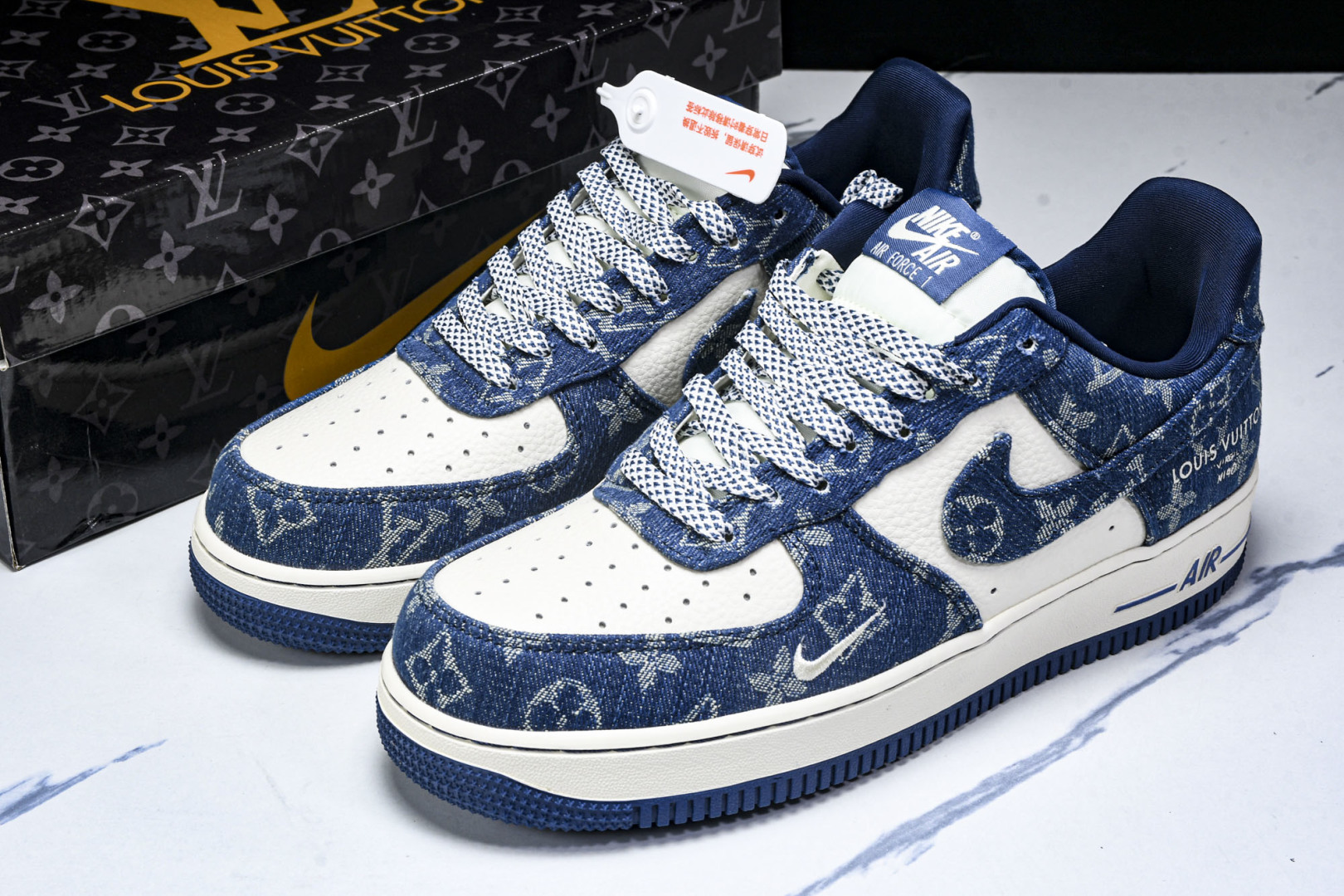   nk Air Force 1'07 Low LV联名 蓝色牛仔 空军一号低帮休闲板鞋 ZD1988-