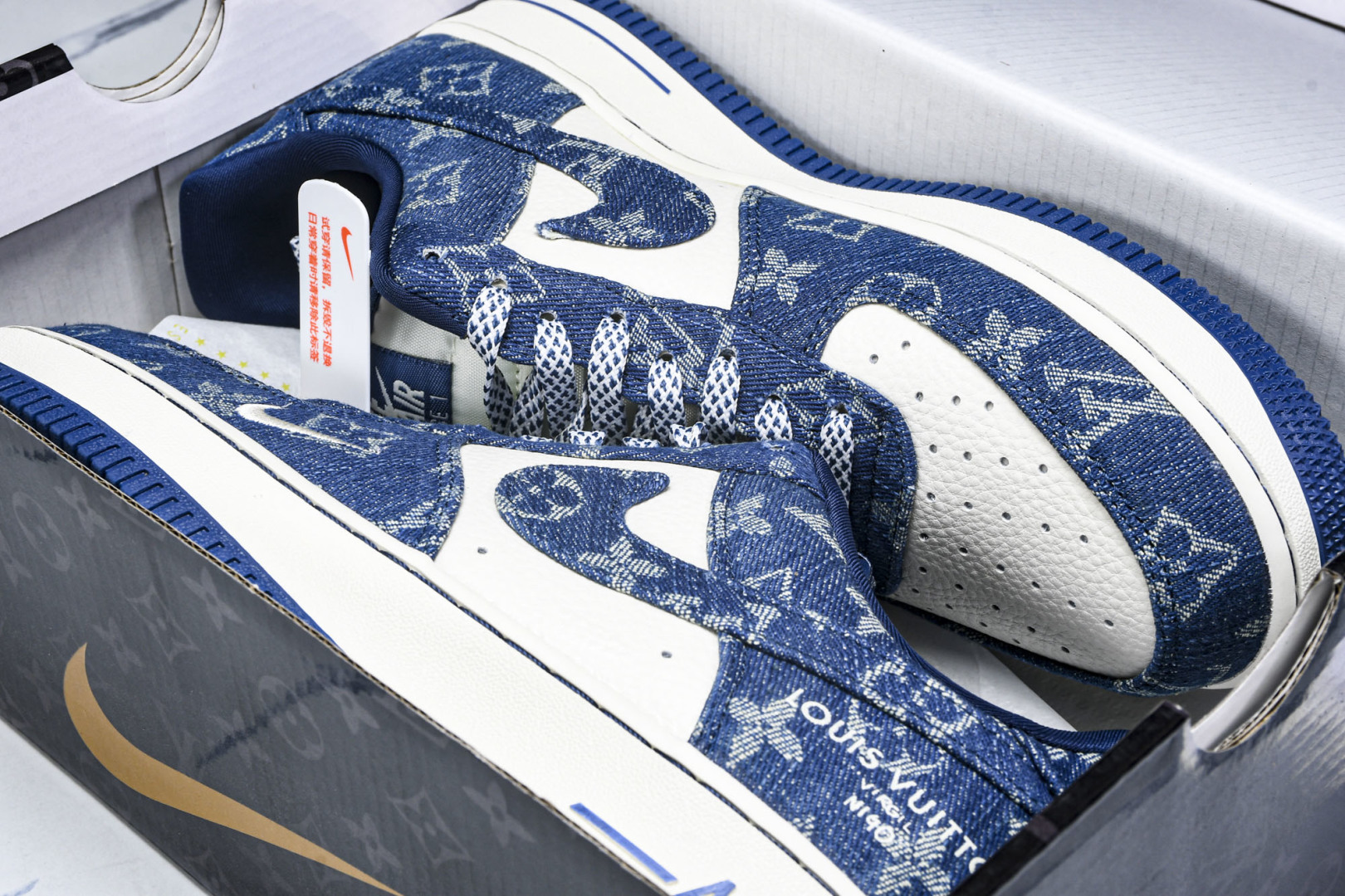   nk Air Force 1'07 Low LV联名 蓝色牛仔 空军一号低帮休闲板鞋 ZD1988-
