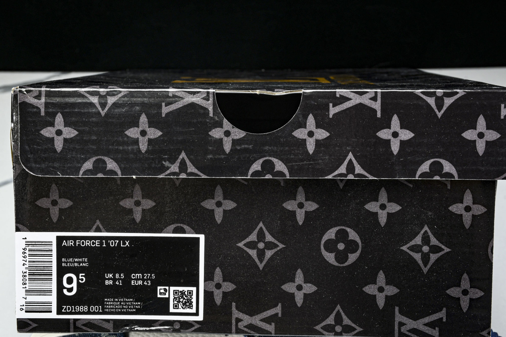   nk Air Force 1'07 Low LV联名 蓝色牛仔 空军一号低帮休闲板鞋 ZD1988-
