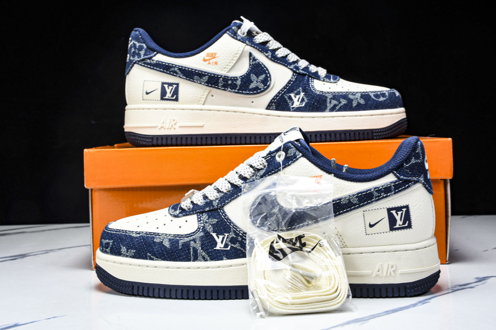   nk Air Force 1'07 Low LV联名 前掌蓝牛仔 空军一号低帮休闲板鞋 YX5066