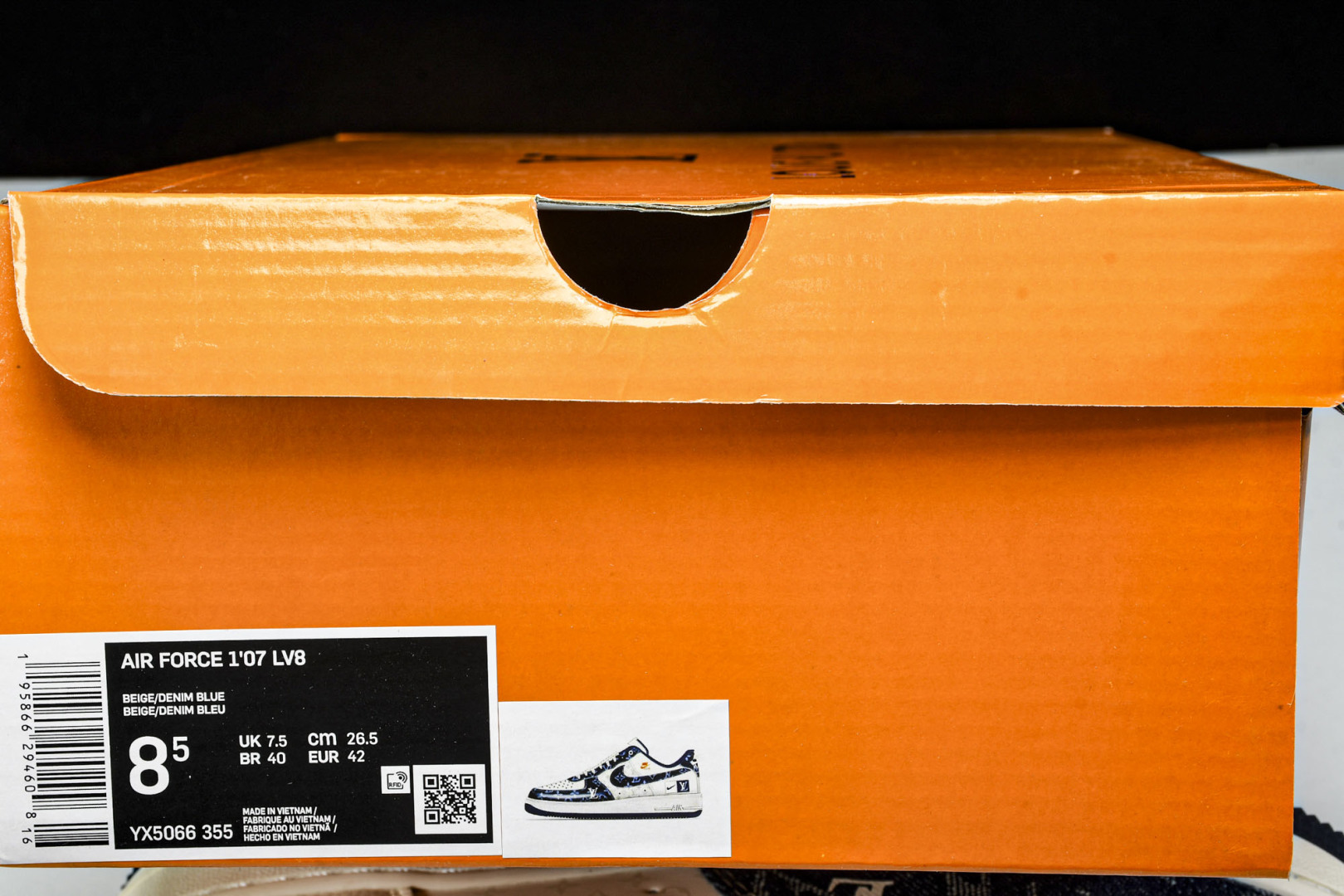   nk Air Force 1'07 Low LV联名 前掌蓝牛仔 空军一号低帮休闲板鞋 YX5066