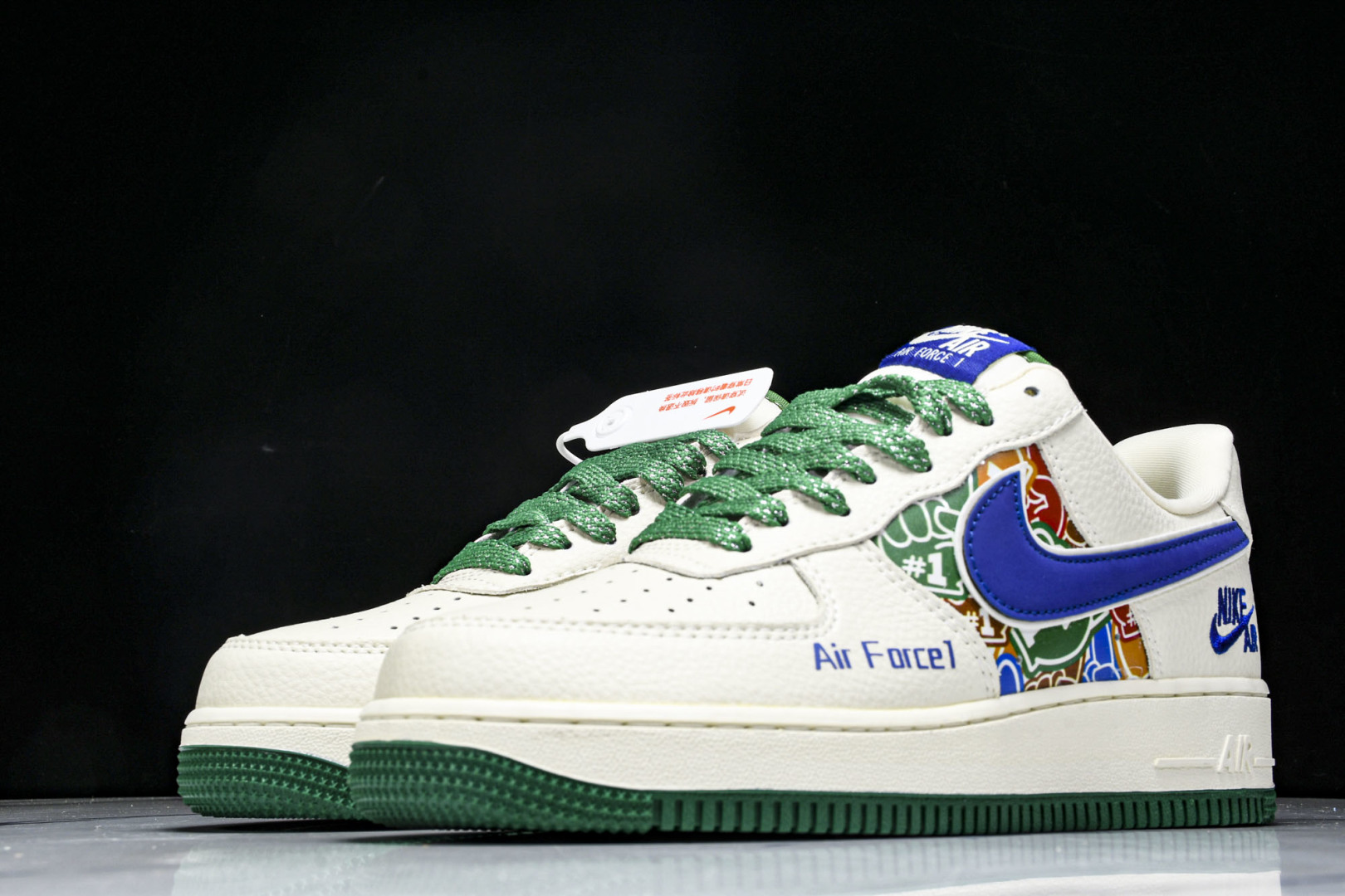   nk Air Force 1'07 Low 米蓝绿拼接 空军一号低帮休闲板鞋 KJ1688-001 