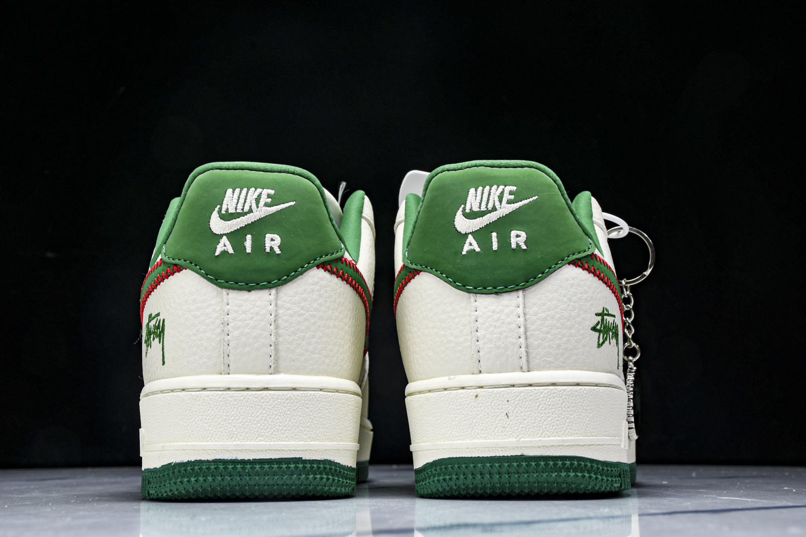   nk Air Force 1'07 Low 斯图西联名 针织勾米绿 空军一号低帮休闲板鞋 KJ168