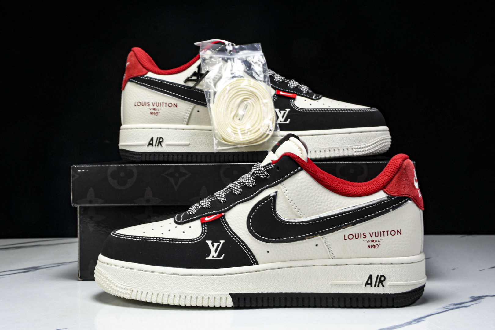 AF1 空军 尺码36-45

纯原出品-Air Force 1'07 Low LV联名 双拼黑红 空军