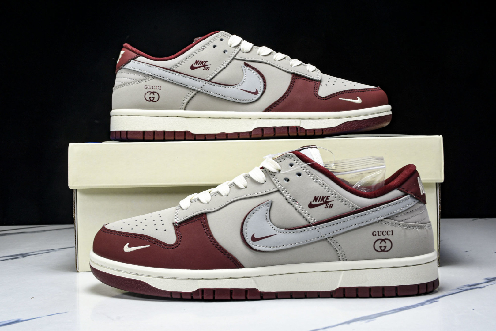Dunk 尺码36-45

纯原出品-SB Dunk Low 古驰联名 雾灰殷红 周年高端定制 低帮休闲