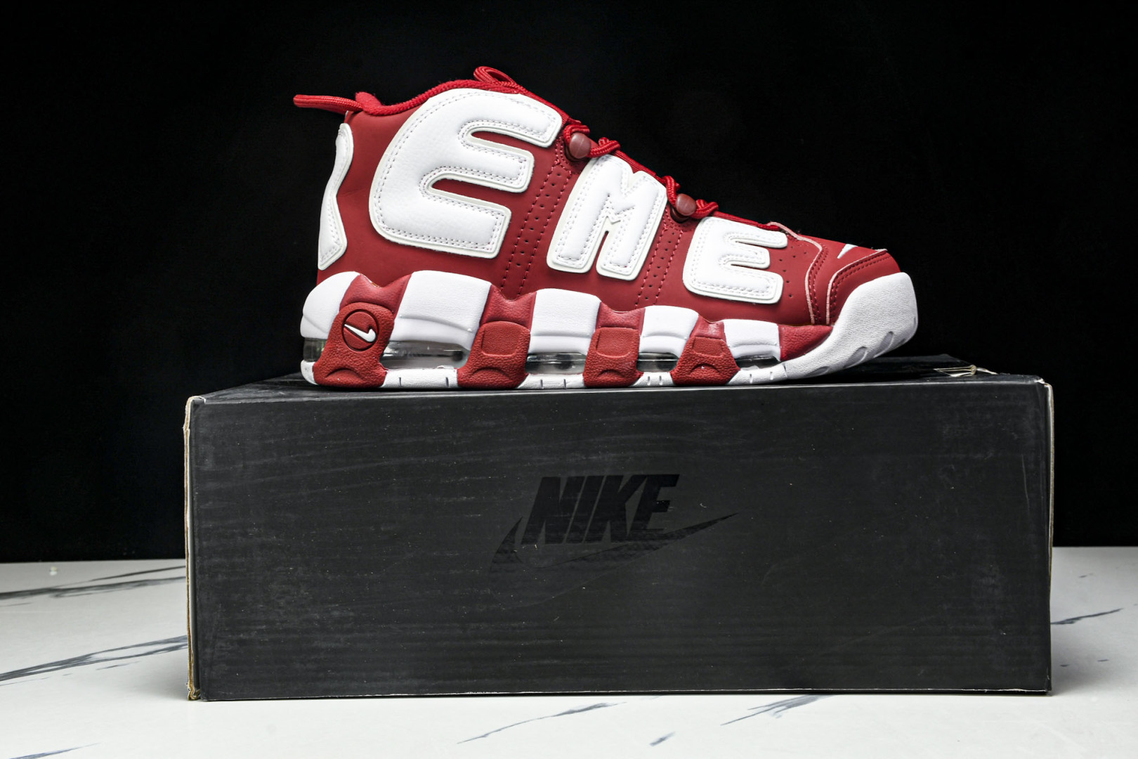  NKSupreme x Nike Air More Uptempo 大Air 红白 -600 尺寸 3