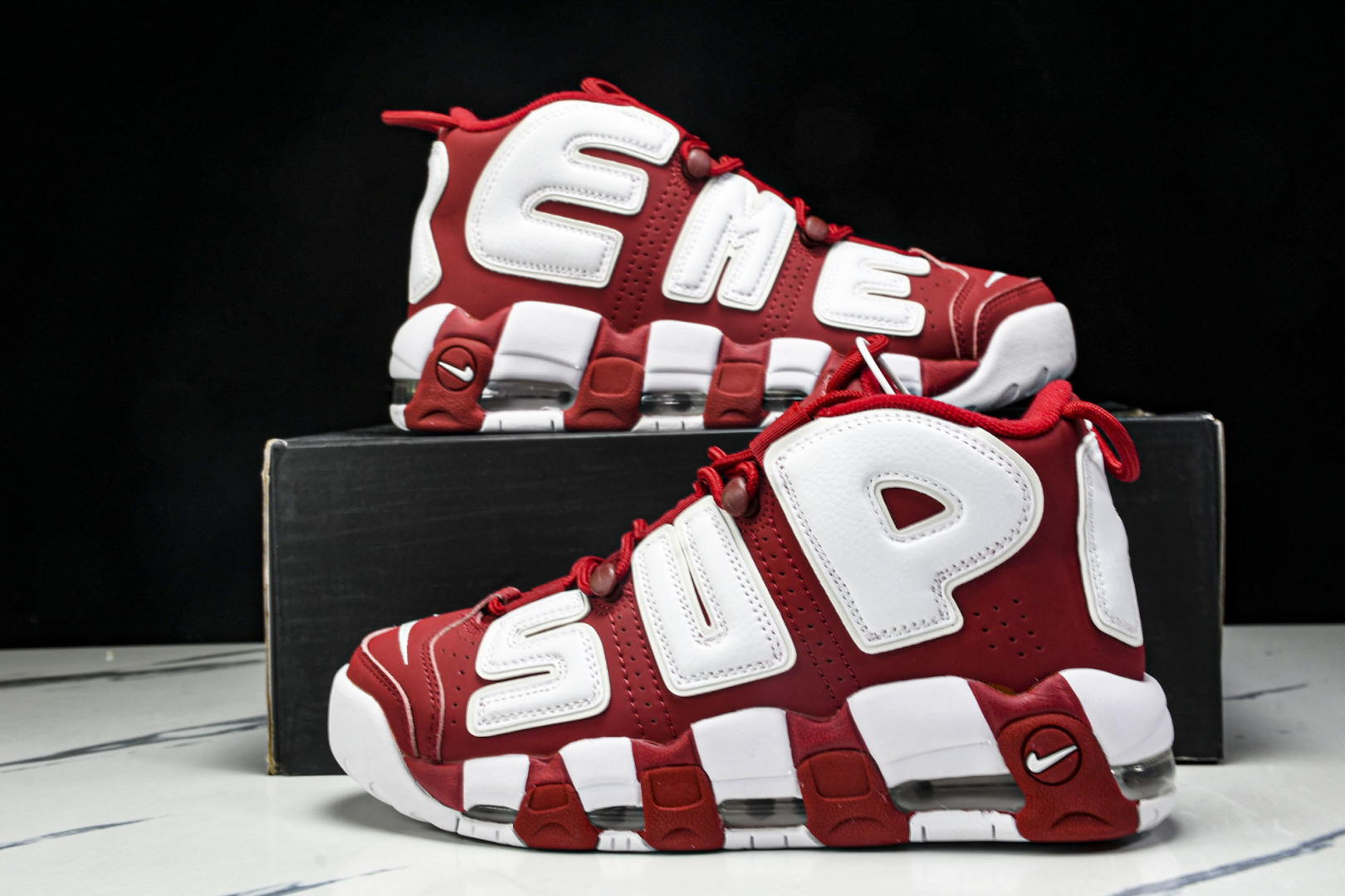  NKSupreme x Nike Air More Uptempo 大Air 红白 -600 尺寸 3