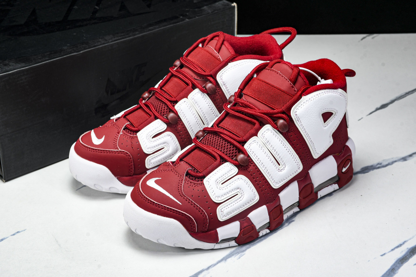  NKSupreme x Nike Air More Uptempo 大Air 红白 -600 尺寸 3