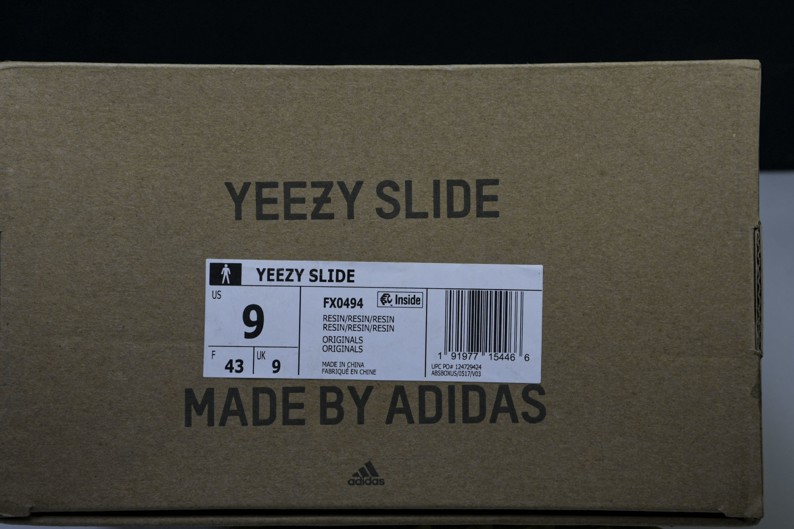  AD originals Yeezy Slide FX0494 尺寸 US4=36-37 US5=38