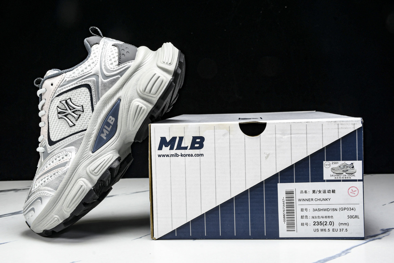  MLB Winner Chunky 赛博老爹鞋 浅灰色粉色 3ASHWD15N(G)
尺寸35 36 