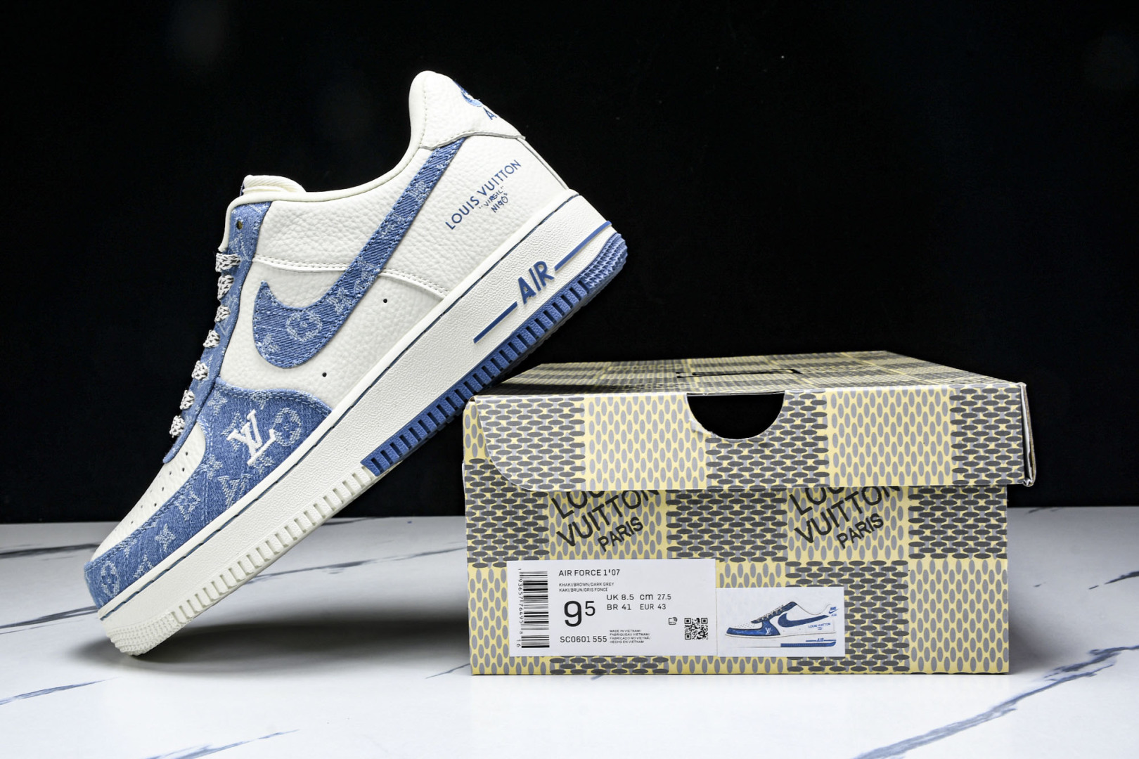  NK Air Force 1'07 Low LV联名 淡蓝牛仔 空军一号低帮休闲板鞋 SC0601-5