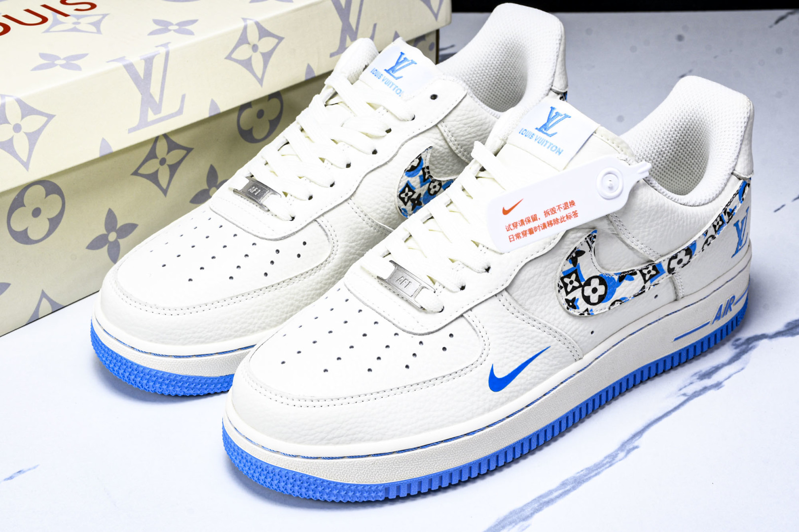  NK Air Force 1'07 Low LV联名 奶白霜蓝 空军一号低帮休闲板鞋 LW9279-0