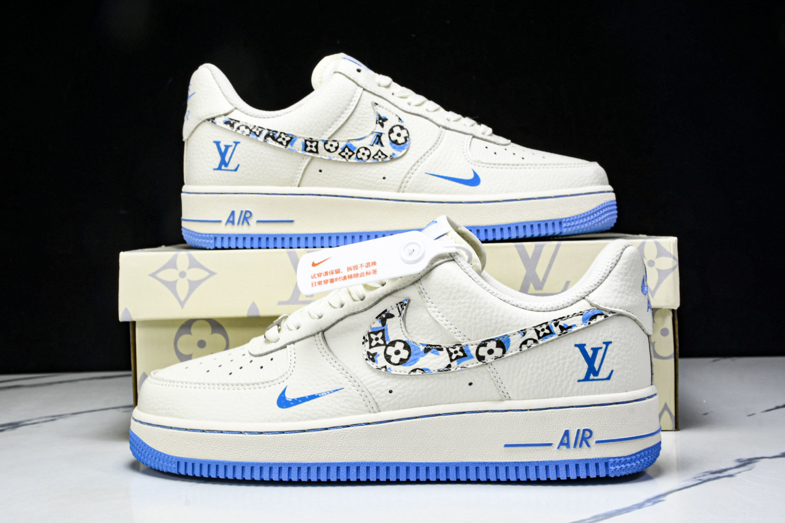  NK Air Force 1'07 Low LV联名 奶白霜蓝 空军一号低帮休闲板鞋 LW9279-0
