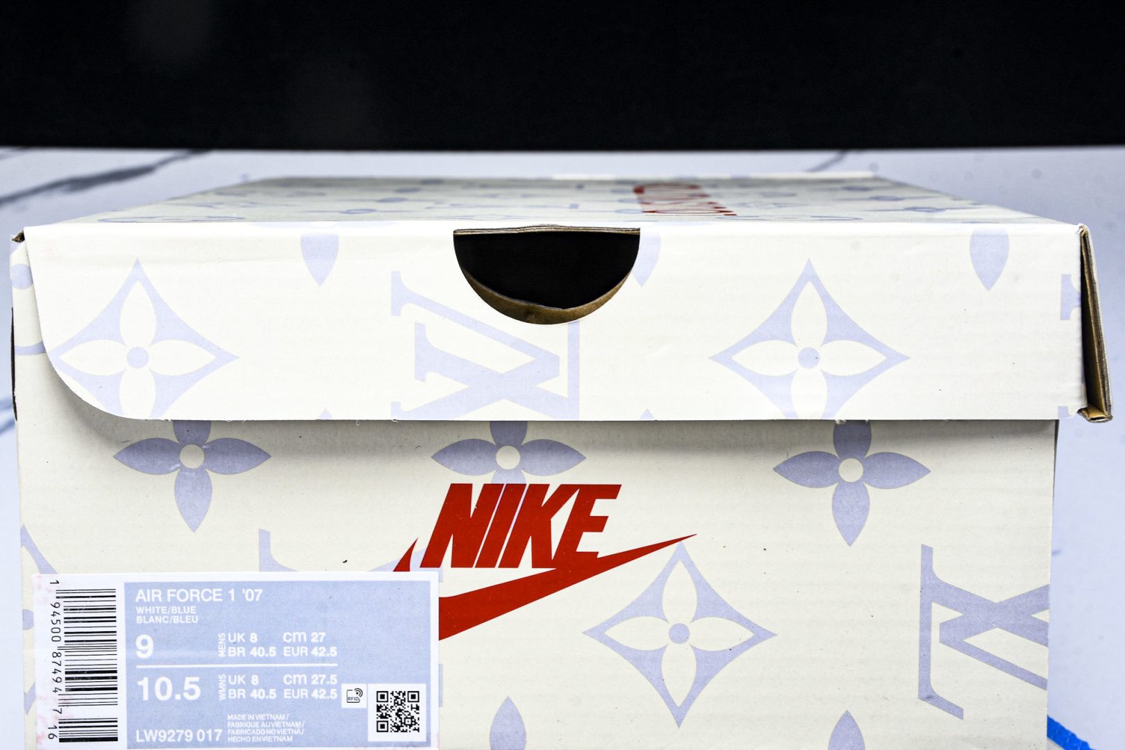  NK Air Force 1'07 Low LV联名 奶白霜蓝 空军一号低帮休闲板鞋 LW9279-0