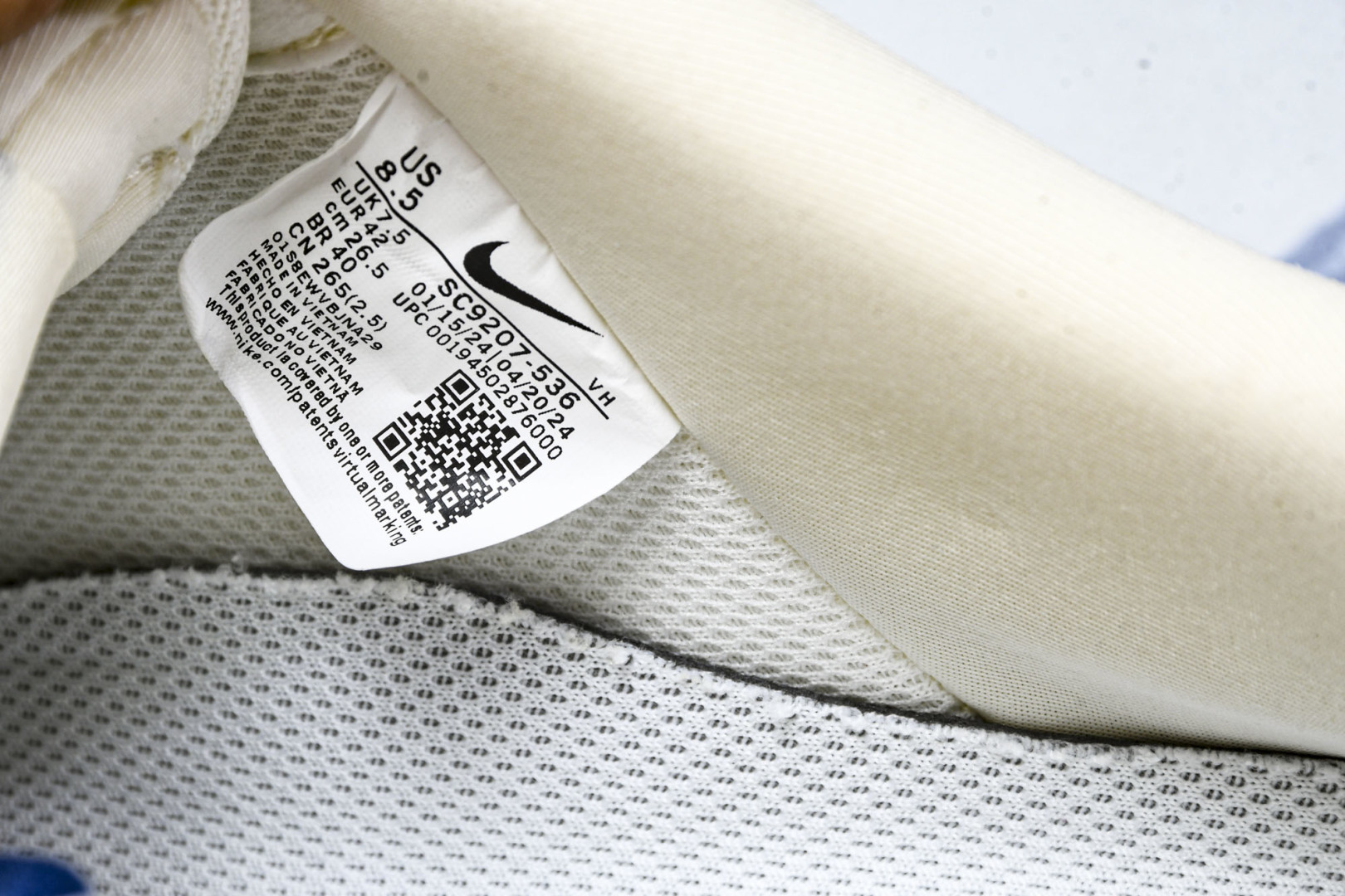  NK Air Force 1'07 Low LV联名 白蓝牛仔 空军一号低帮休闲板鞋 SC9207-5