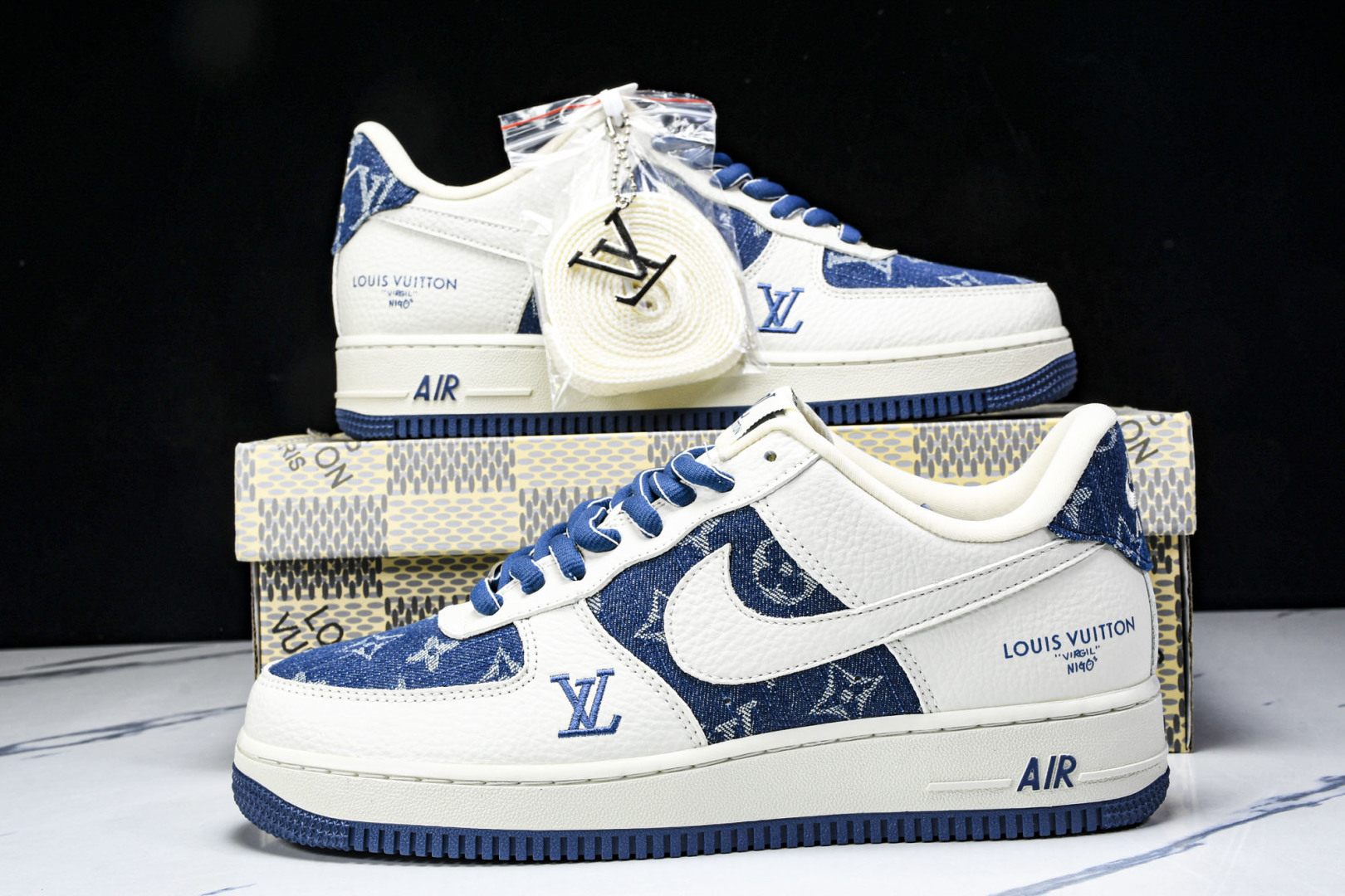  NK Air Force 1'07 Low LV联名 白蓝牛仔 空军一号低帮休闲板鞋 SC9207-5