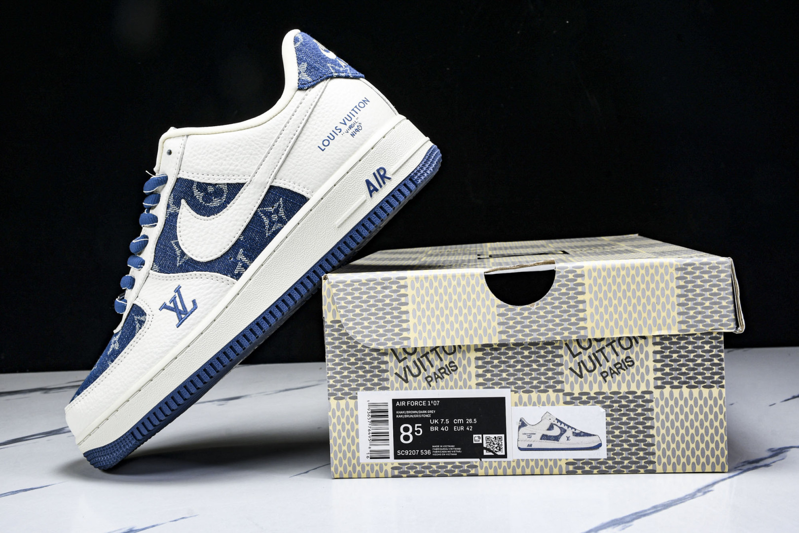  NK Air Force 1'07 Low LV联名 白蓝牛仔 空军一号低帮休闲板鞋 SC9207-5