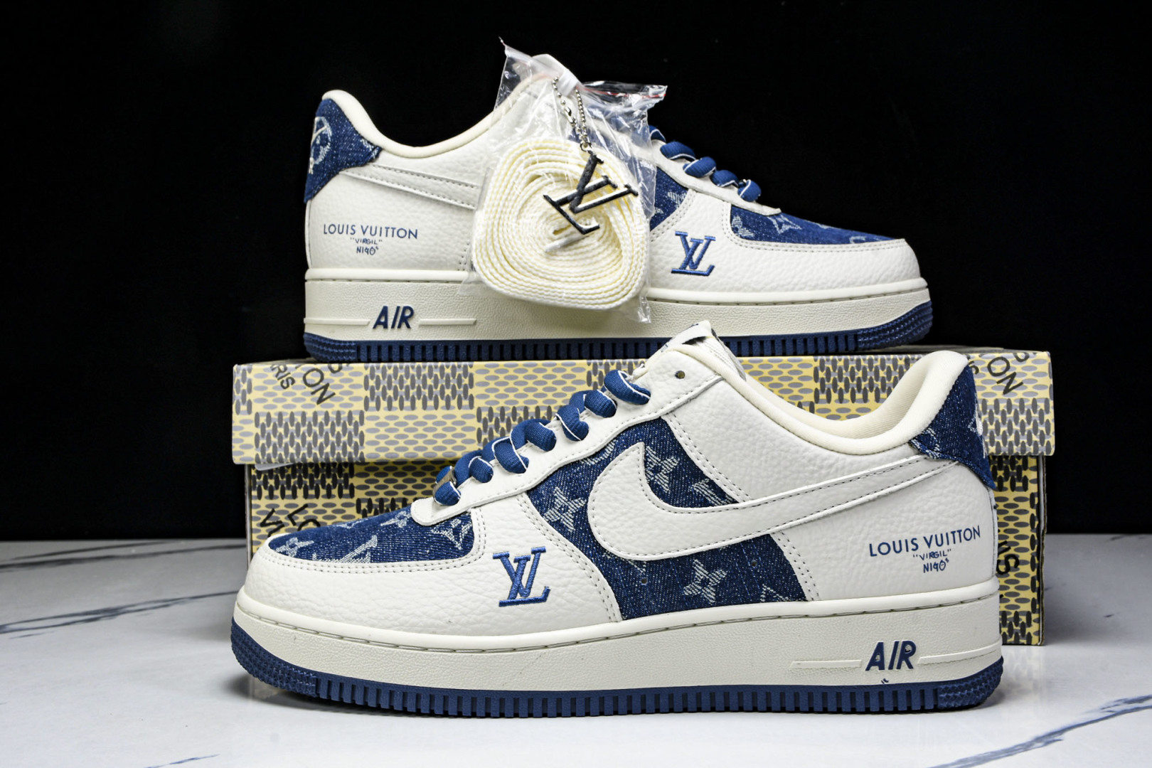  NK Air Force 1'07 Low LV联名 白蓝牛仔 空军一号低帮休闲板鞋 SC9207-5
