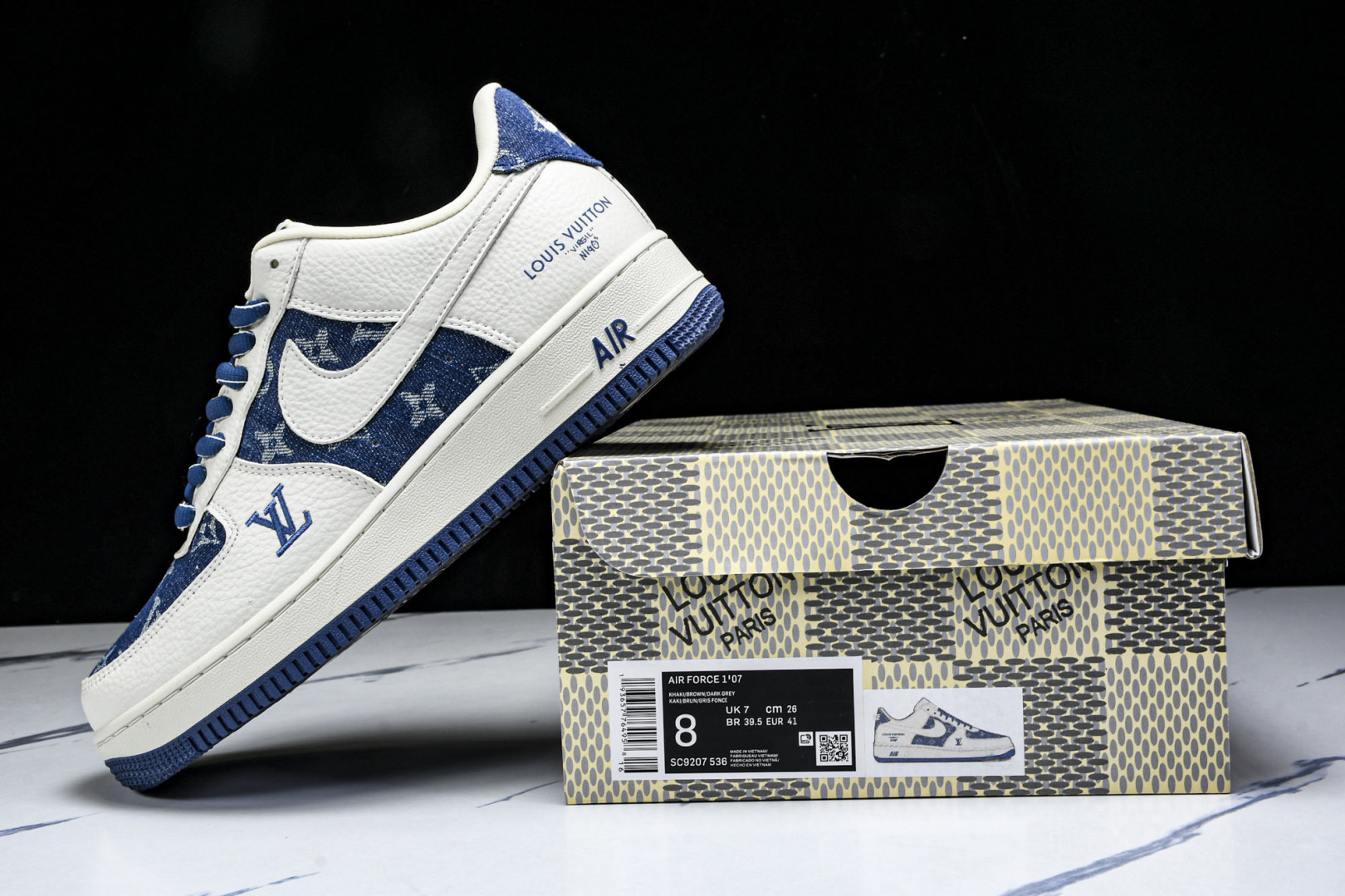  NK Air Force 1'07 Low LV联名 白蓝牛仔 空军一号低帮休闲板鞋 SC9207-5