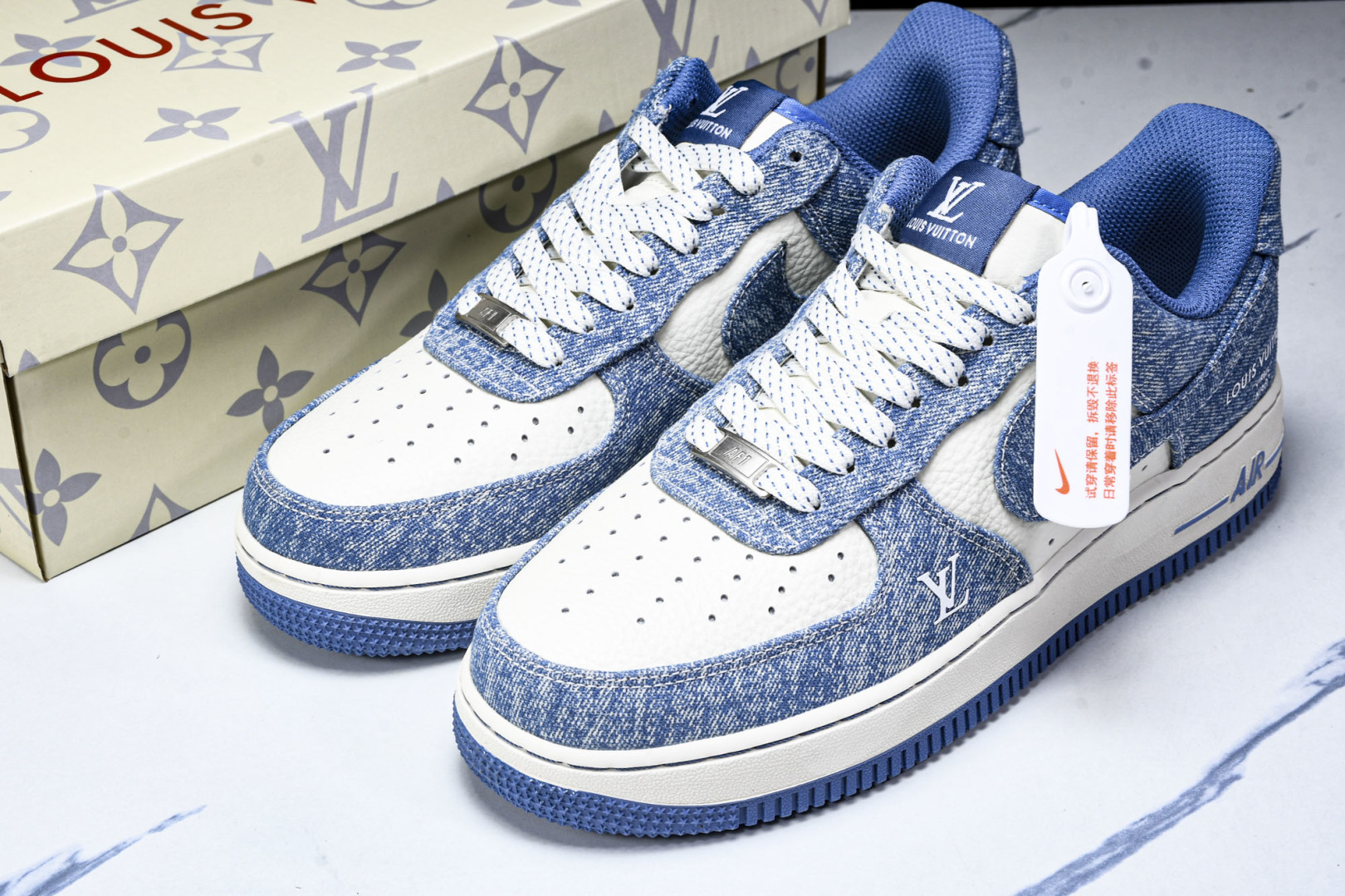  NK Air Force 1'07 Low LV联名 冰蓝牛仔 空军一号低帮休闲板鞋 LW9279-0