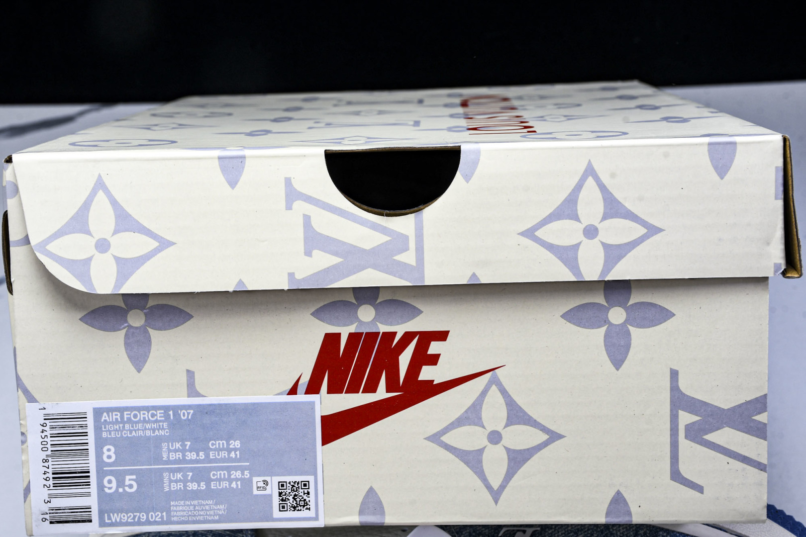  NK Air Force 1'07 Low LV联名 冰蓝牛仔 空军一号低帮休闲板鞋 LW9279-0