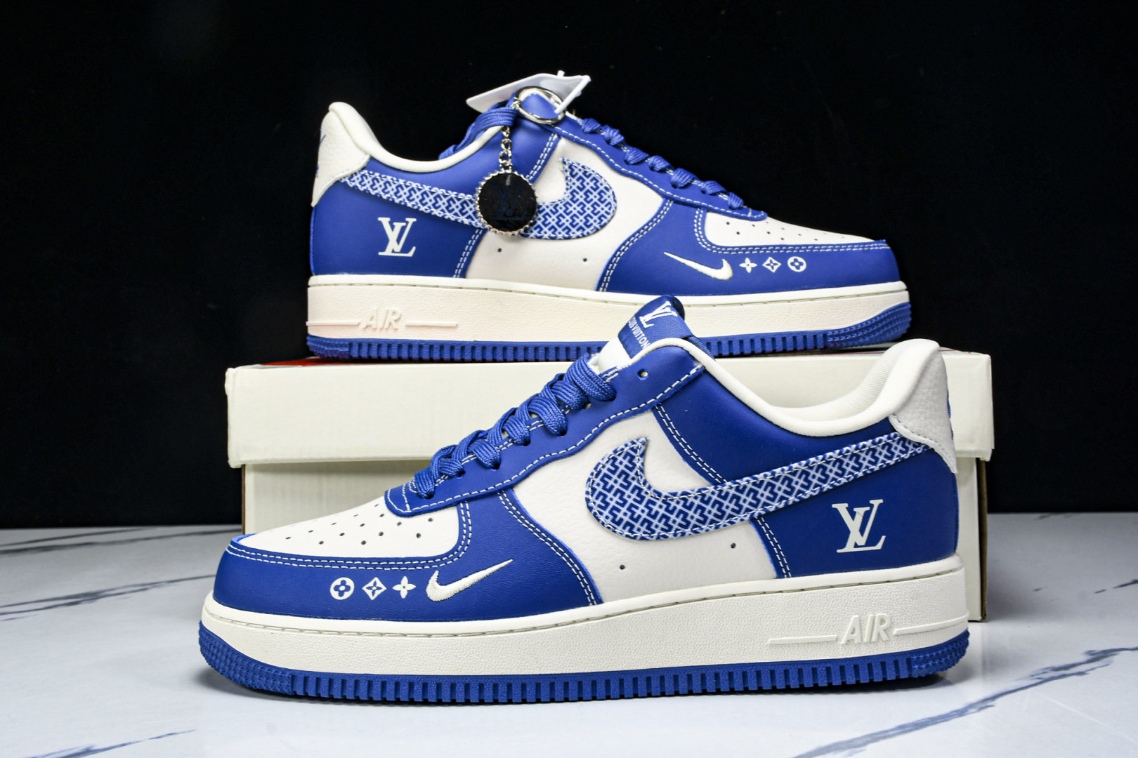  NK Air Force 1'07 Low LV联名 花纹蓝勾 空军一号低帮休闲板鞋 KK1988-0