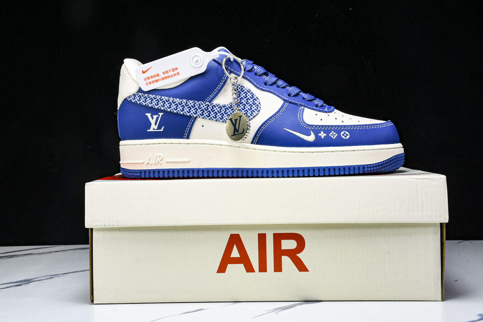 NK Air Force 1'07 Low LV联名 花纹蓝勾 空军一号低帮休闲板鞋 KK1988-0