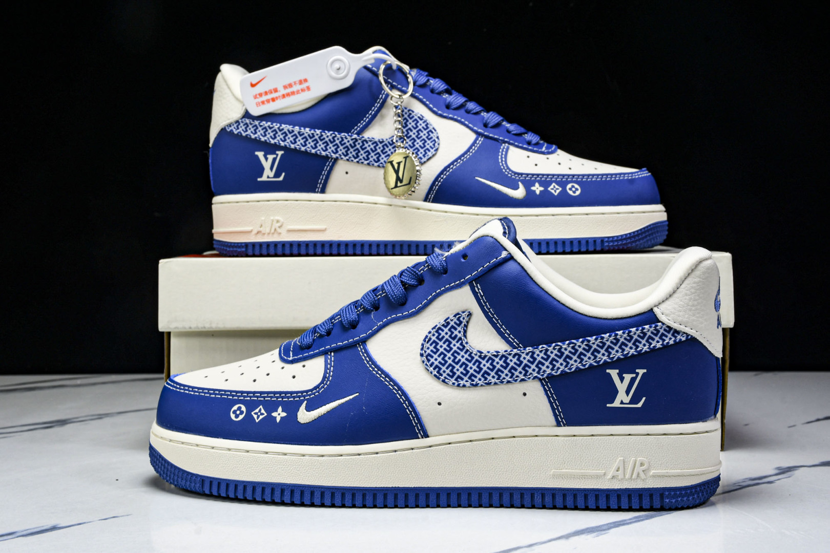  NK Air Force 1'07 Low LV联名 花纹蓝勾 空军一号低帮休闲板鞋 KK1988-0