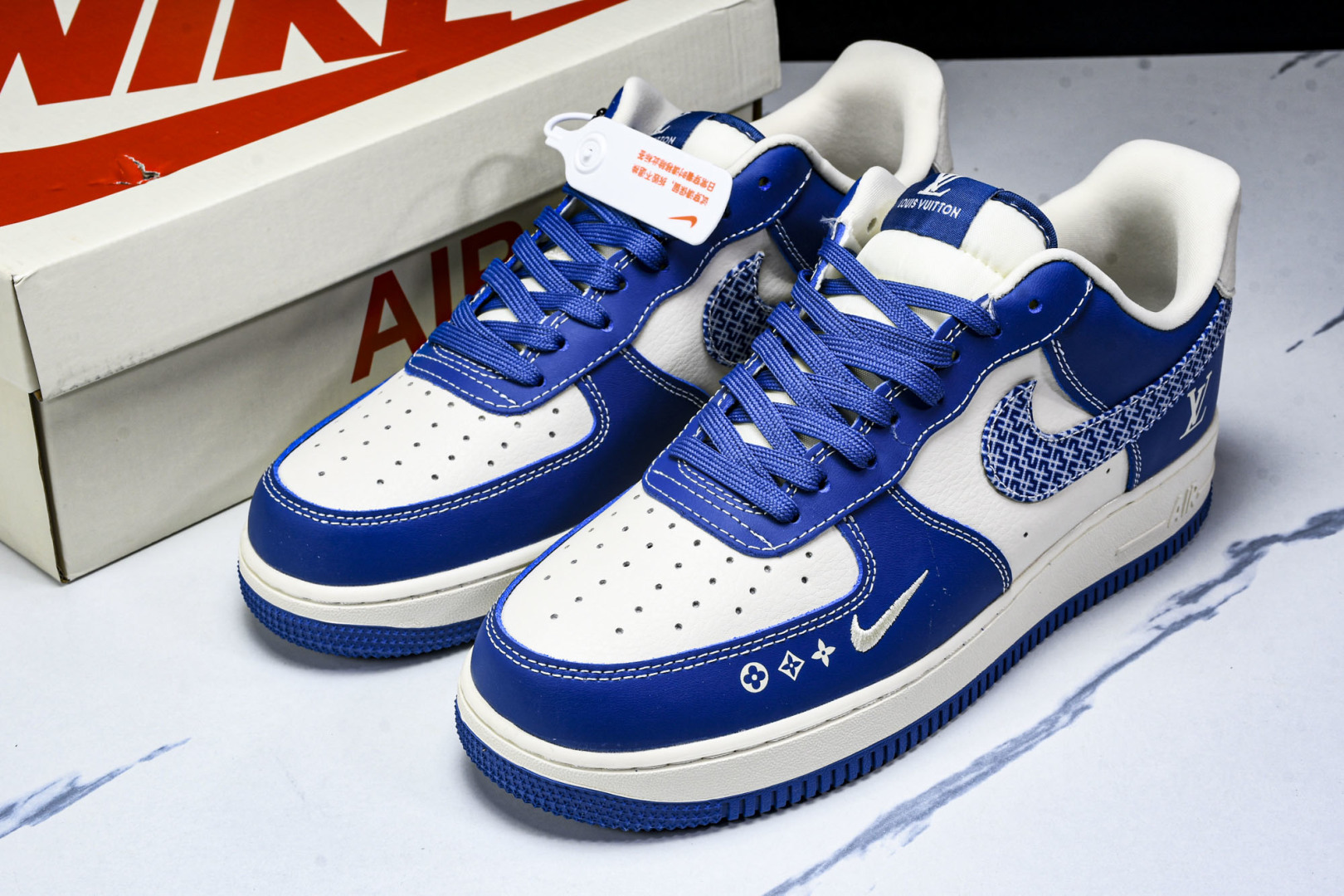  NK Air Force 1'07 Low LV联名 花纹蓝勾 空军一号低帮休闲板鞋 KK1988-0