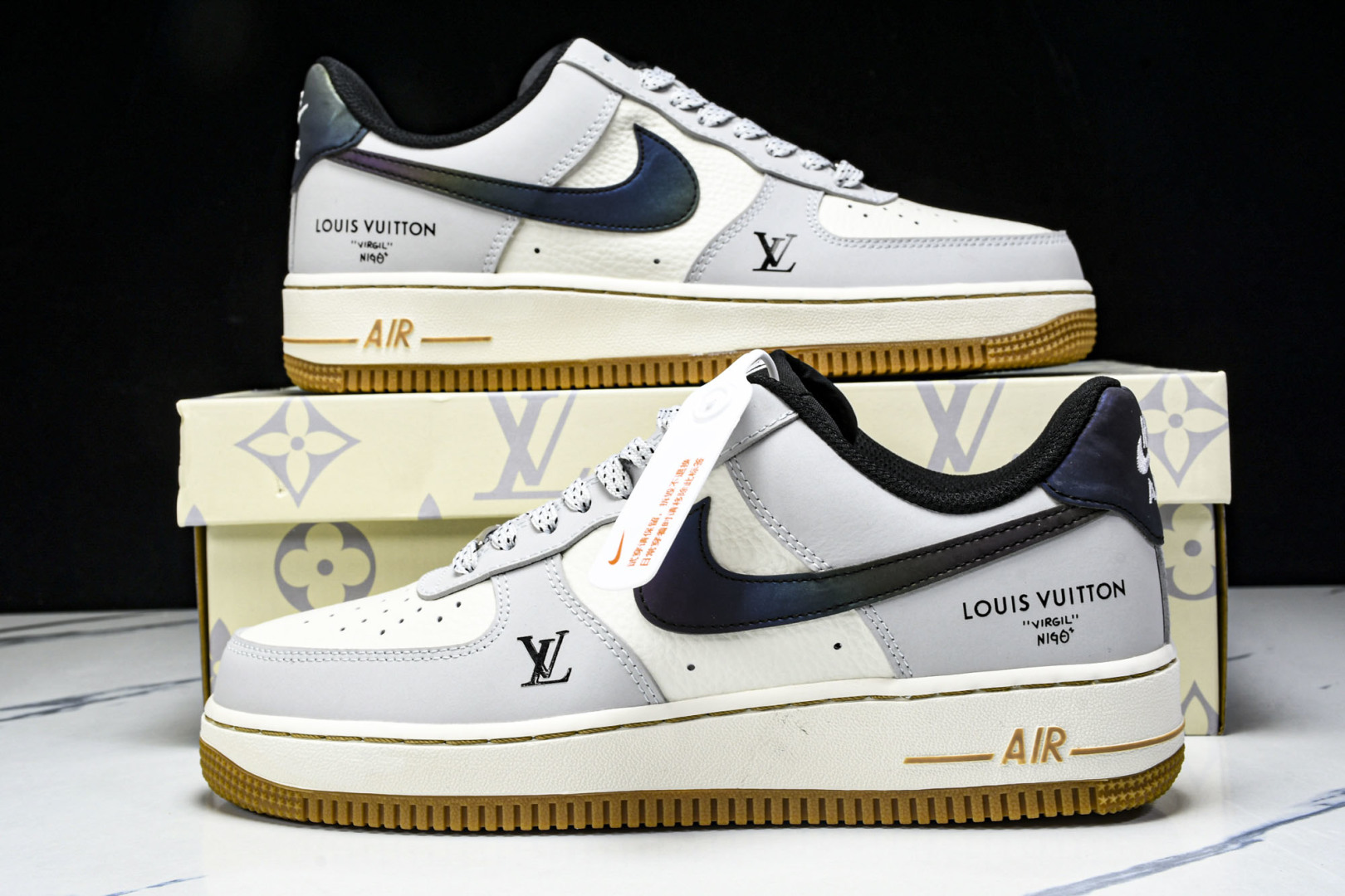  NK Air Force 1'07 Low LV联名 灰白镭射渐变 空军一号低帮休闲板鞋 LW9279