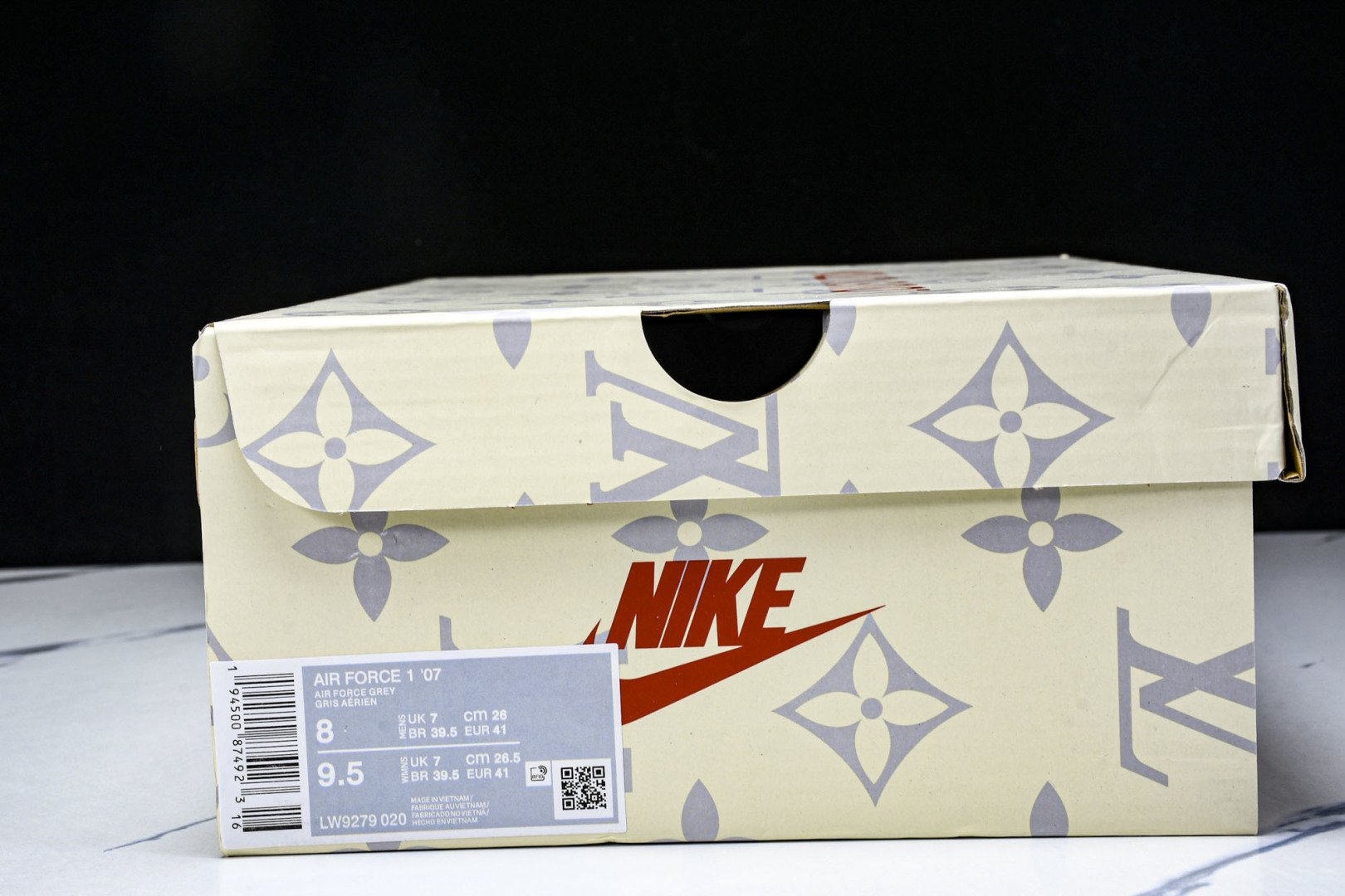  NK Air Force 1'07 Low LV联名 灰白镭射渐变 空军一号低帮休闲板鞋 LW9279