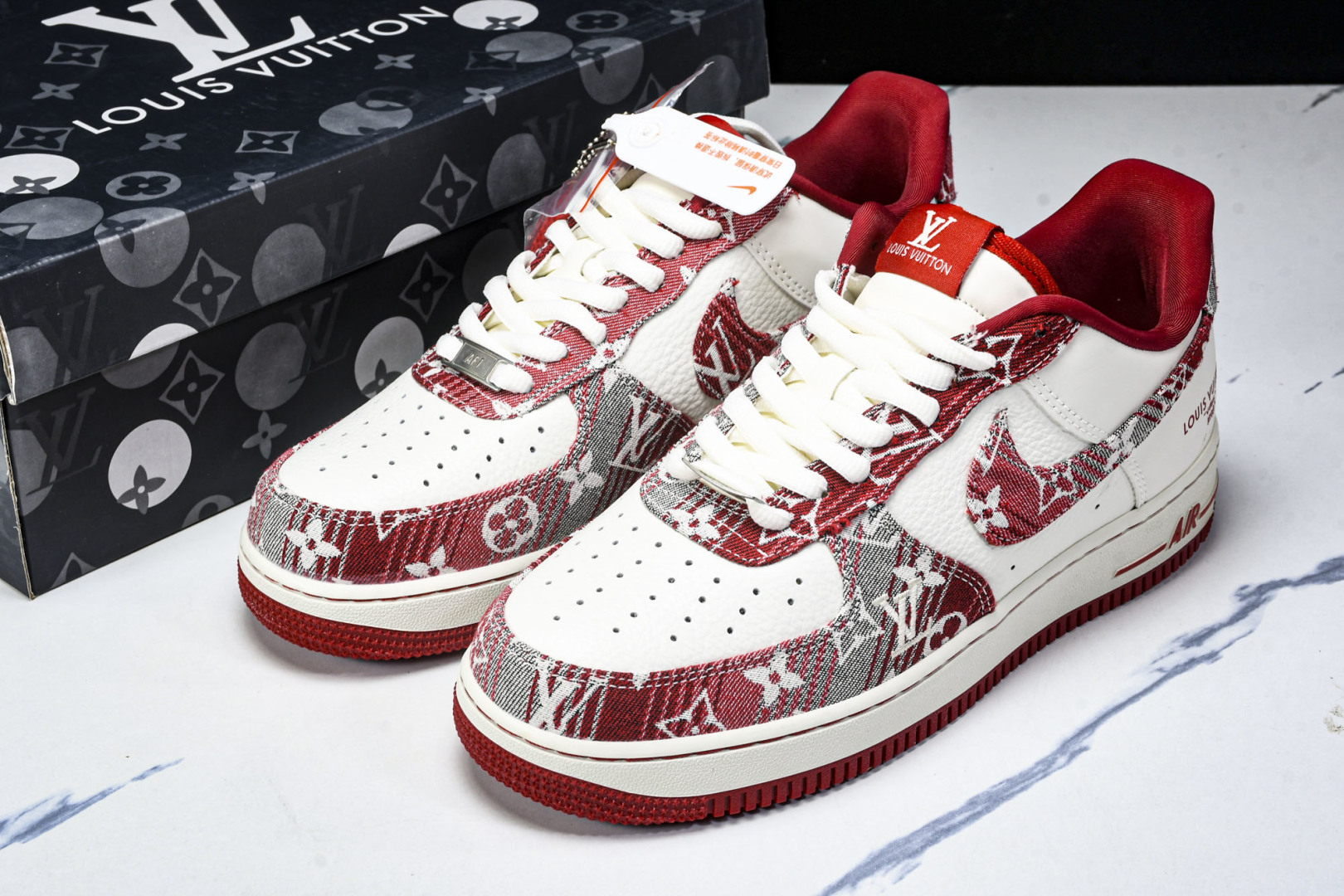  NK Air Force 1'07 Low LV联名 灰红牛仔 空军一号低帮休闲板鞋 SC9207-5