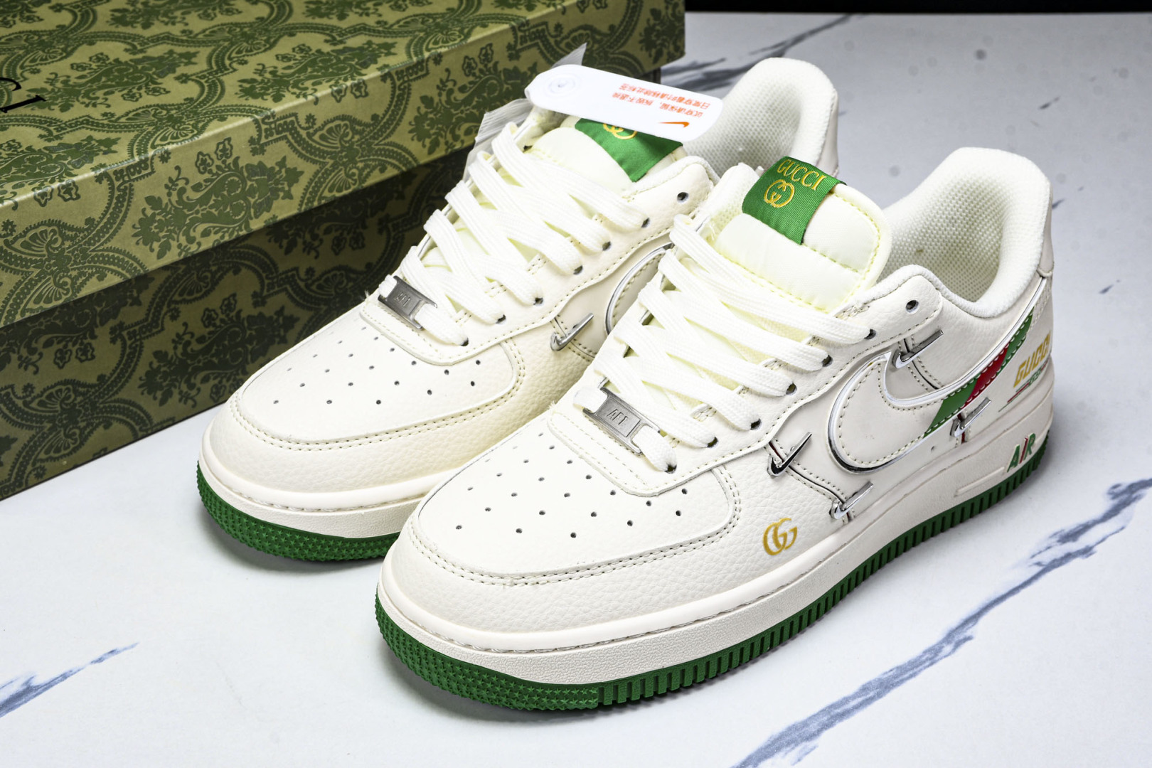  NK Air Force 1'07 Low 古驰联名 彩绿四勾 空军一号低帮休闲板鞋 XS2869-0