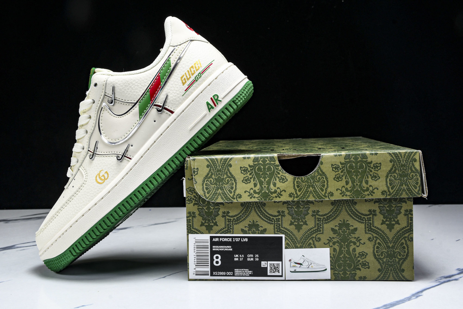  NK Air Force 1'07 Low 古驰联名 彩绿四勾 空军一号低帮休闲板鞋 XS2869-0