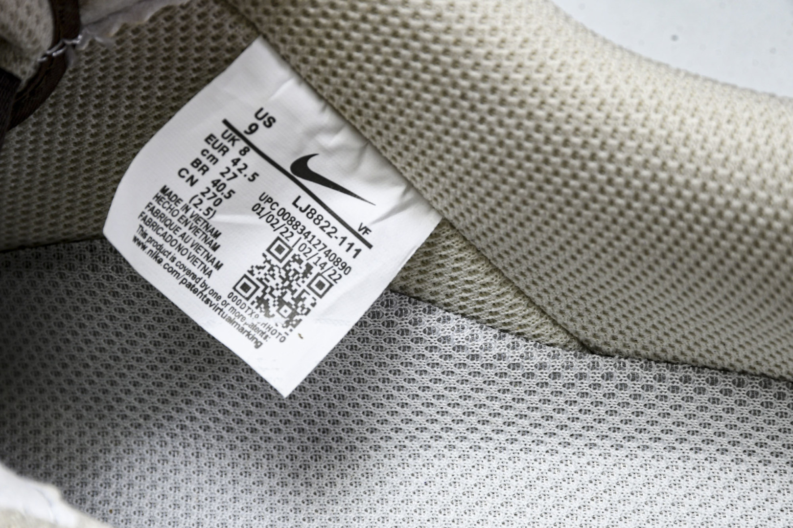  NK Air Force 1'07 Low 拉布布 空军一号低帮休闲板鞋 LJ8822-101 尺寸 