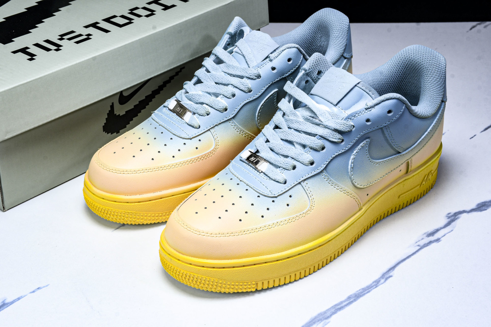  NK Air Force 1'07 Low 蓝黄渐变 空军一号低帮休闲板鞋 GS9875-002 尺寸