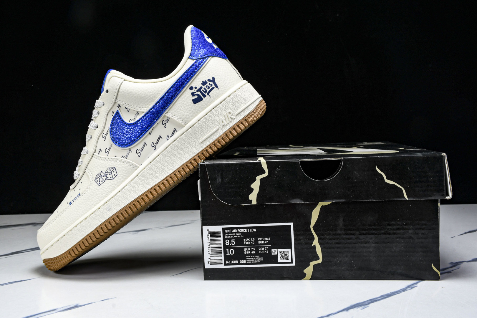  NK Air Force 1'07 Low 斯图西联名 骰子米蓝生胶 空军一号低帮休闲板鞋 KJ168