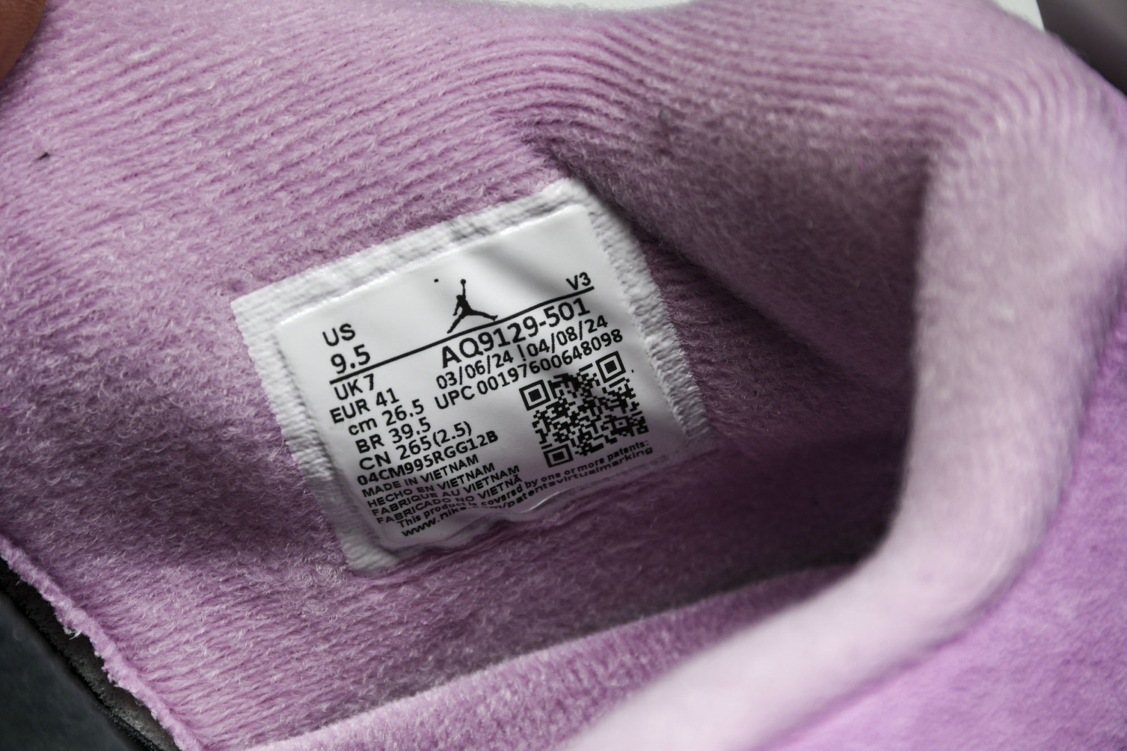  WMNS AIR JORDAN 4 RETRO “Orchid” 猛男粉色 AQ9129-501 尺寸