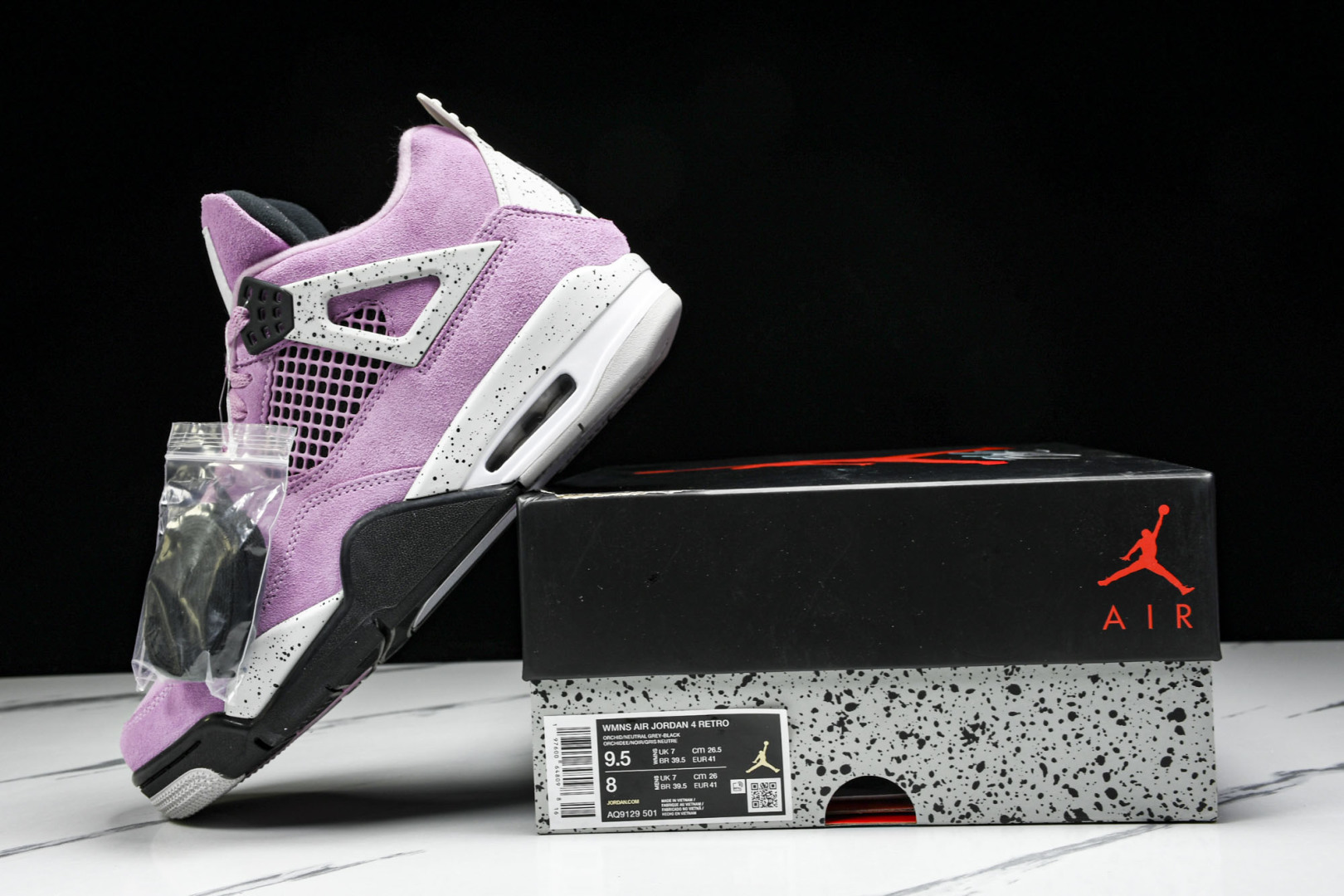  WMNS AIR JORDAN 4 RETRO “Orchid” 猛男粉色 AQ9129-501 尺寸