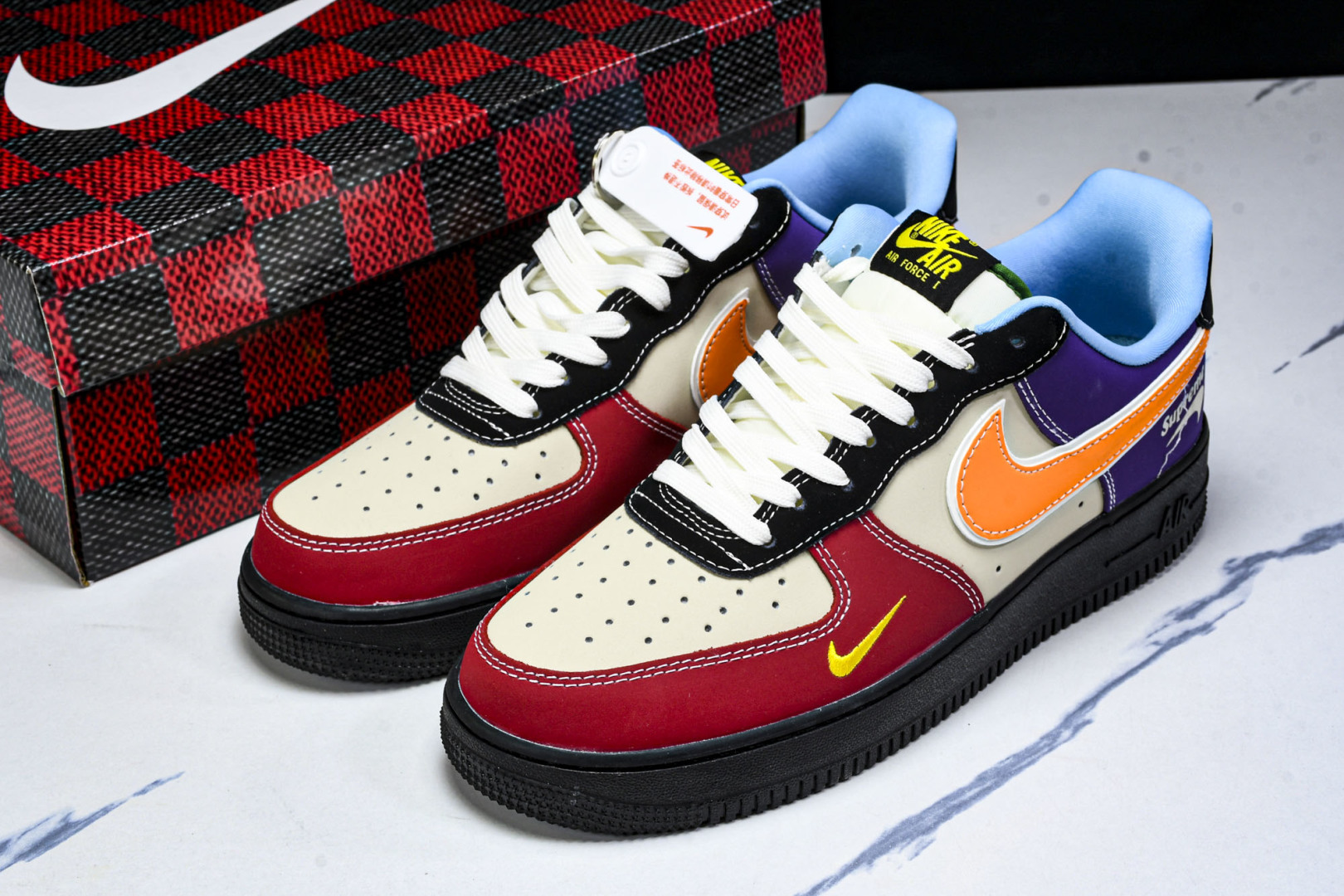 AF1 尺码36-45

纯原版出品-Air Force 1'07 Low Supreme联名 红黄紫 
