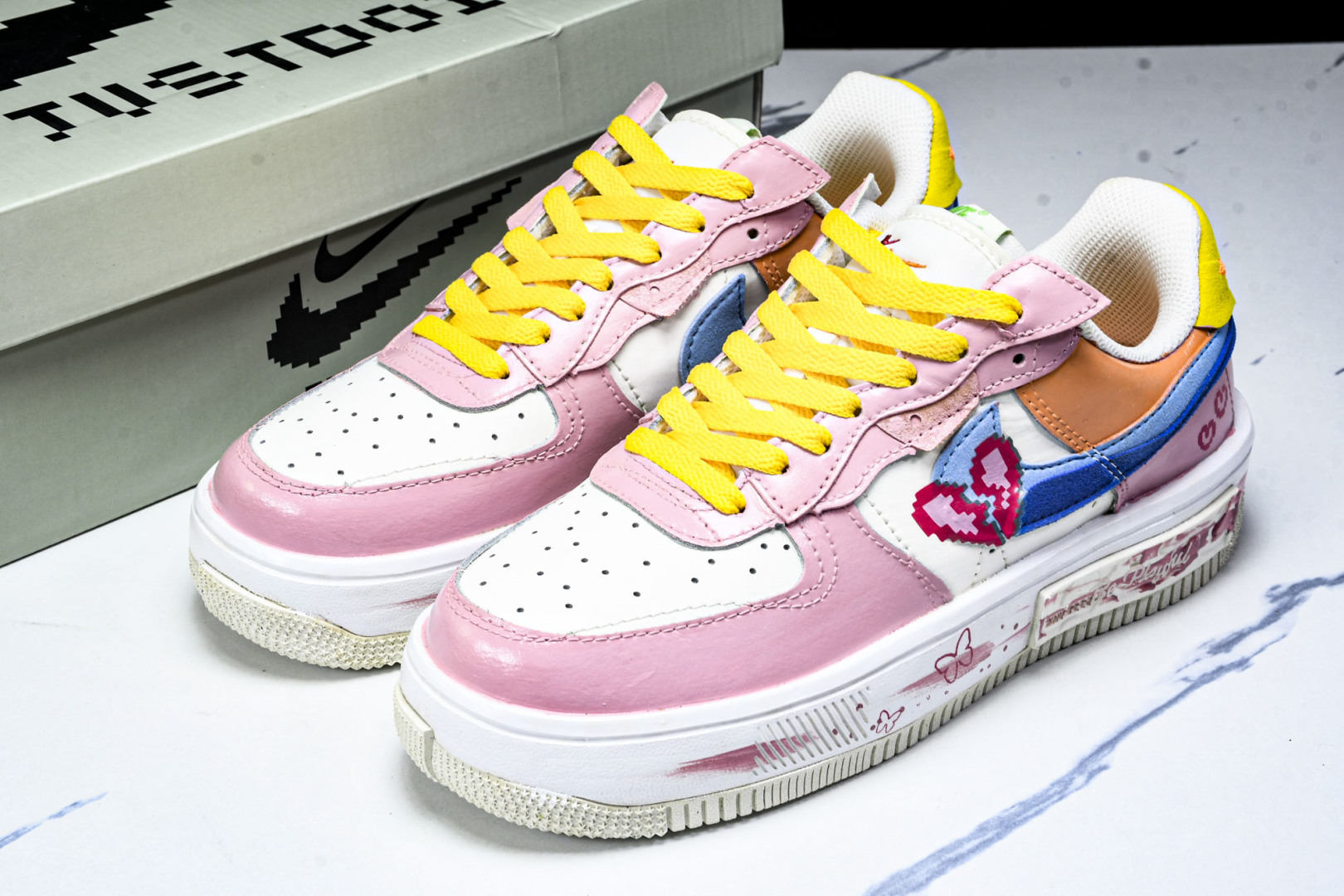  NK Air Force 1 Fontanka Pixel Sweetheart 手绘涂鸦 像素甜心 