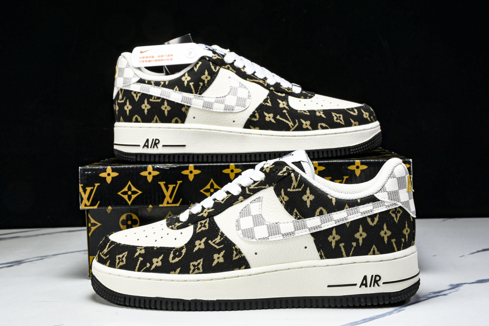 NK Air Force 1'07 Low LV联名 黑金织布 空军一号低帮休闲板鞋 BZ6880-1