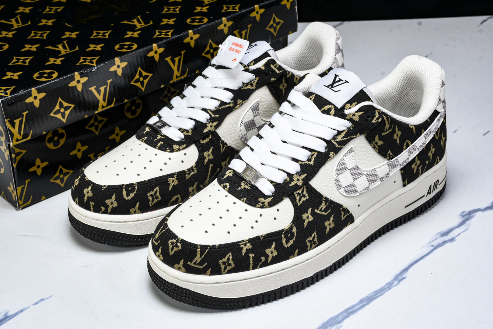  NK Air Force 1'07 Low LV联名 黑金织布 空军一号低帮休闲板鞋 BZ6880-1