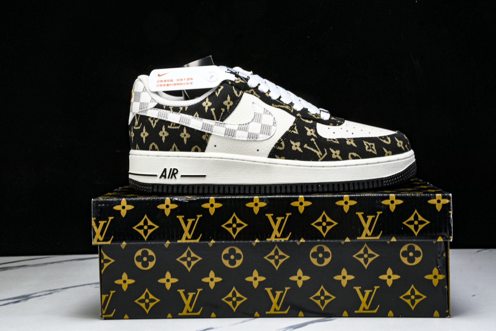  NK Air Force 1'07 Low LV联名 黑金织布 空军一号低帮休闲板鞋 BZ6880-1