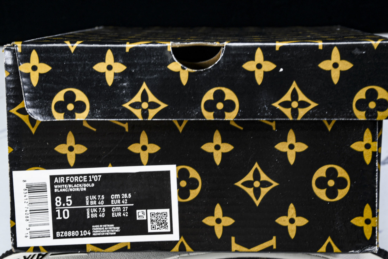  NK Air Force 1'07 Low LV联名 黑金织布 空军一号低帮休闲板鞋 BZ6880-1