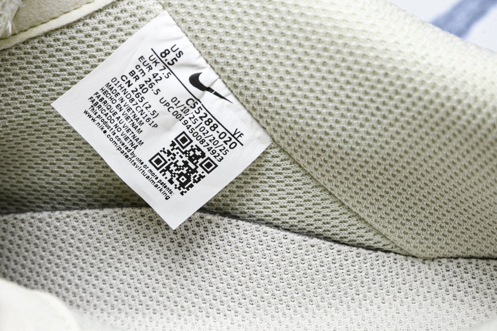  NK Air Force 1'07 Low LV联名 米黑勾生胶 空军一号低帮休闲板鞋 CS5288-
